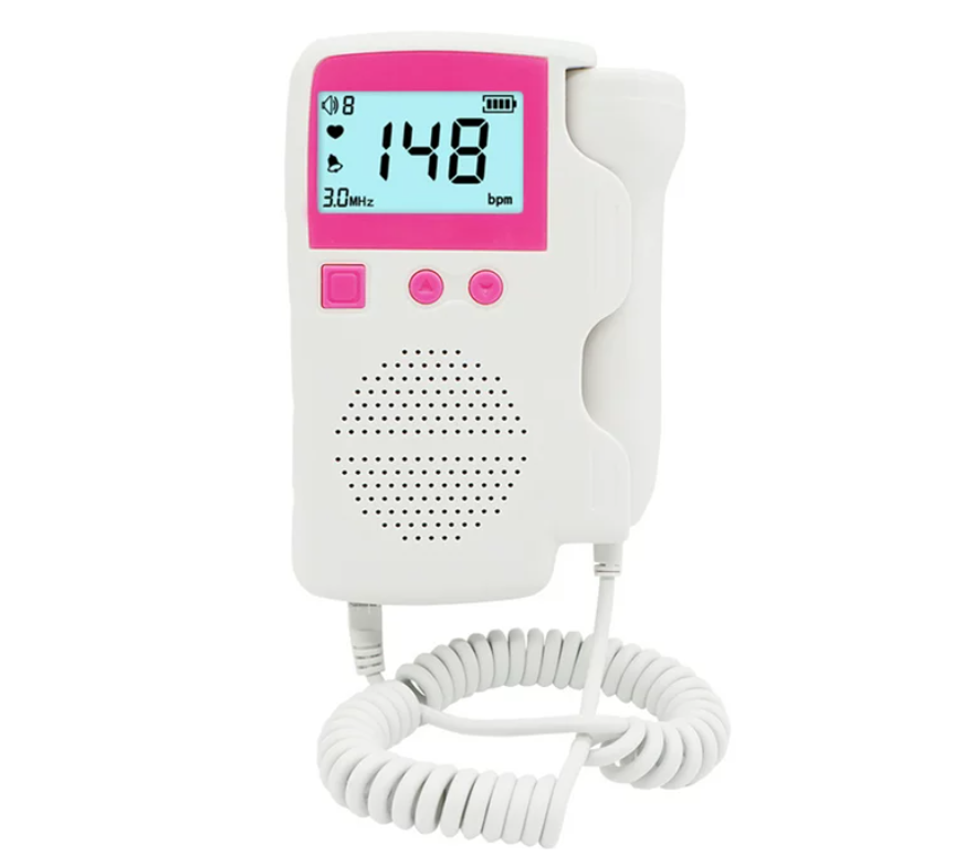 Monitor Para Bebé Cheap Medic Doppler Color Blanco/Rosa Detector De Frecuencia Cardíaca Fetal Portátil Recargable