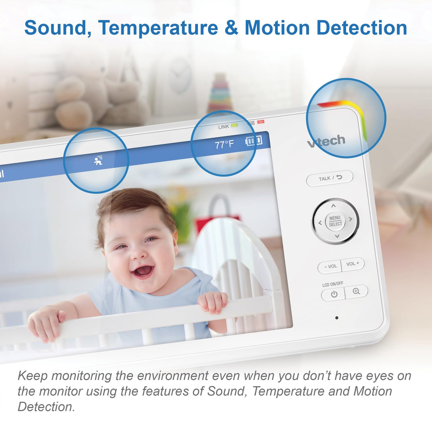 Foto 4 | Monitor De Vídeo Para Bebés Vtech Rm7766-2hd Smart Wi-fi 1080p De 2 Cámaras - Venta Internacional.