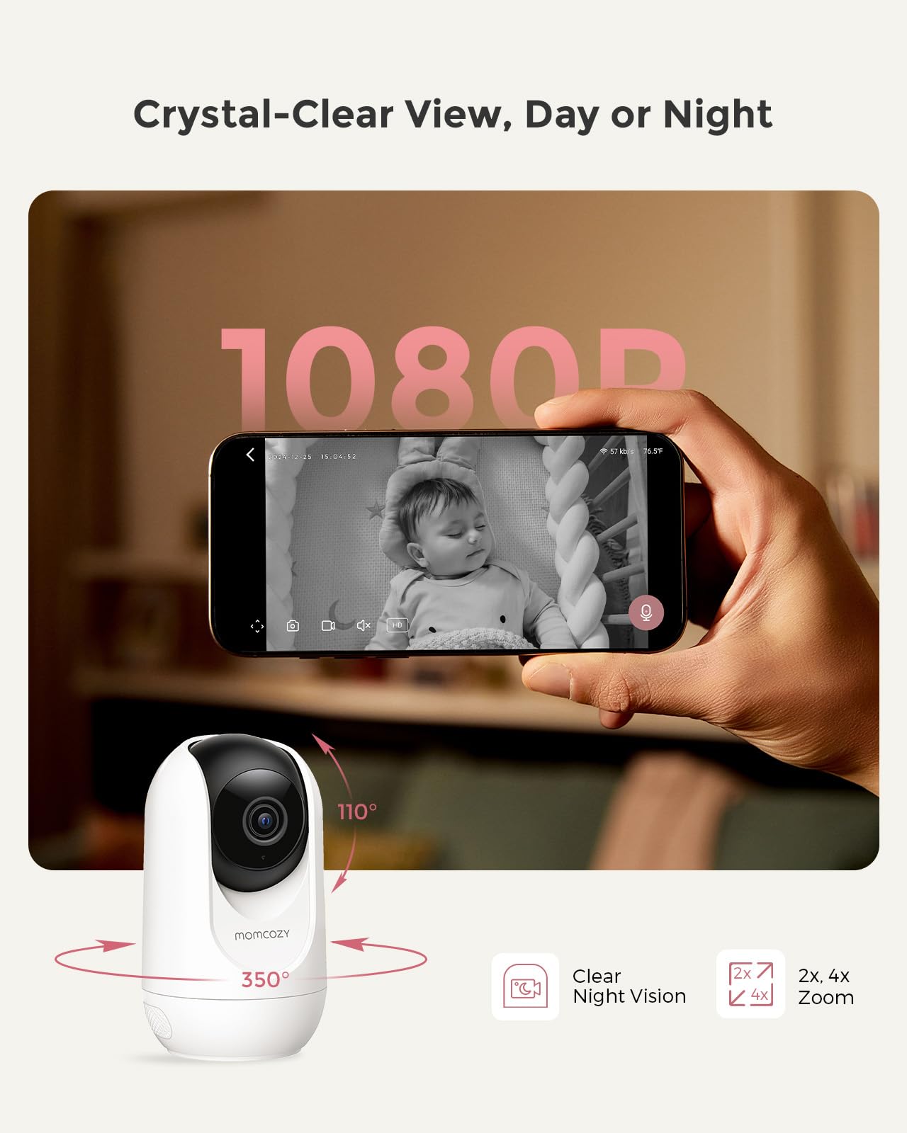 Foto 7 pulgar | Monitor Momcozy con Wifi de 1080p-Venta Internacional
