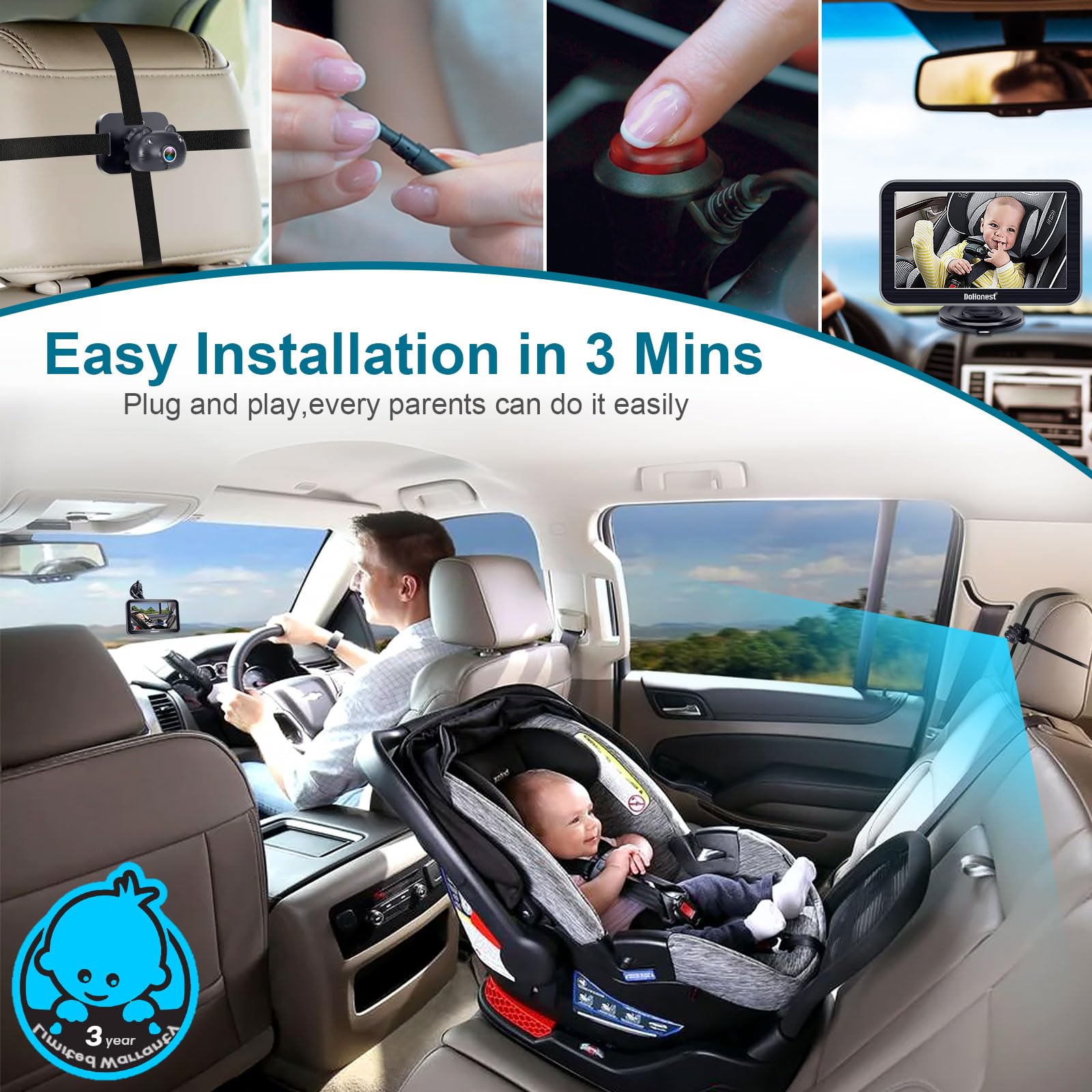 Foto 4 pulgar | Cámara De Coche Dohonest V9 De 7 Pulgadas Hd 1080p Orientada Hacia Atrás - Venta Internacional.