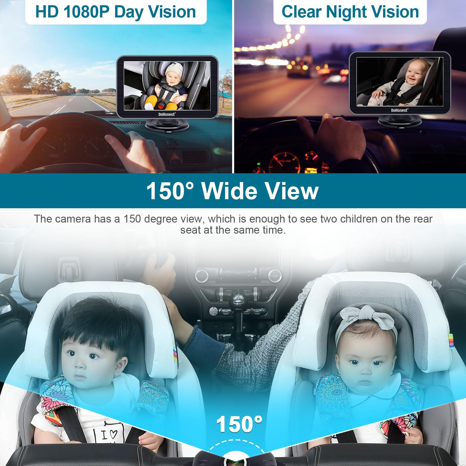 Foto 5 pulgar | Cámara De Coche Dohonest V9 De 7 Pulgadas Hd 1080p Orientada Hacia Atrás - Venta Internacional.