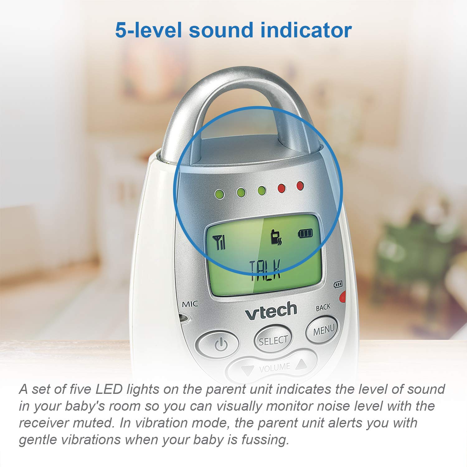 Foto 2 | Monitor De Audio Para Bebés Vtech Dm221 Con Alcance De 300 M Y Luz Nocturna - Venta Internacional.