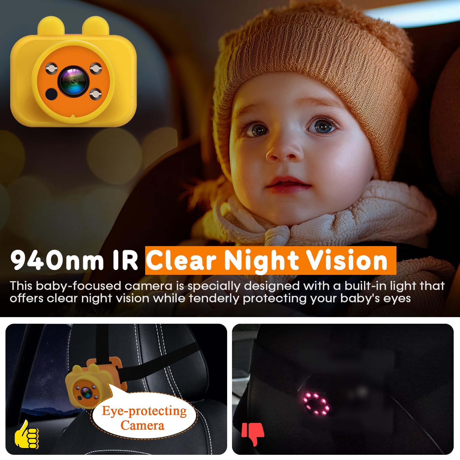 Foto 7 pulgar | Monitor De Cámara De Coche Para Bebés Yakry Con Pantalla Táctil De 7 Pulgadas 1080p Hd - Venta Internacional.