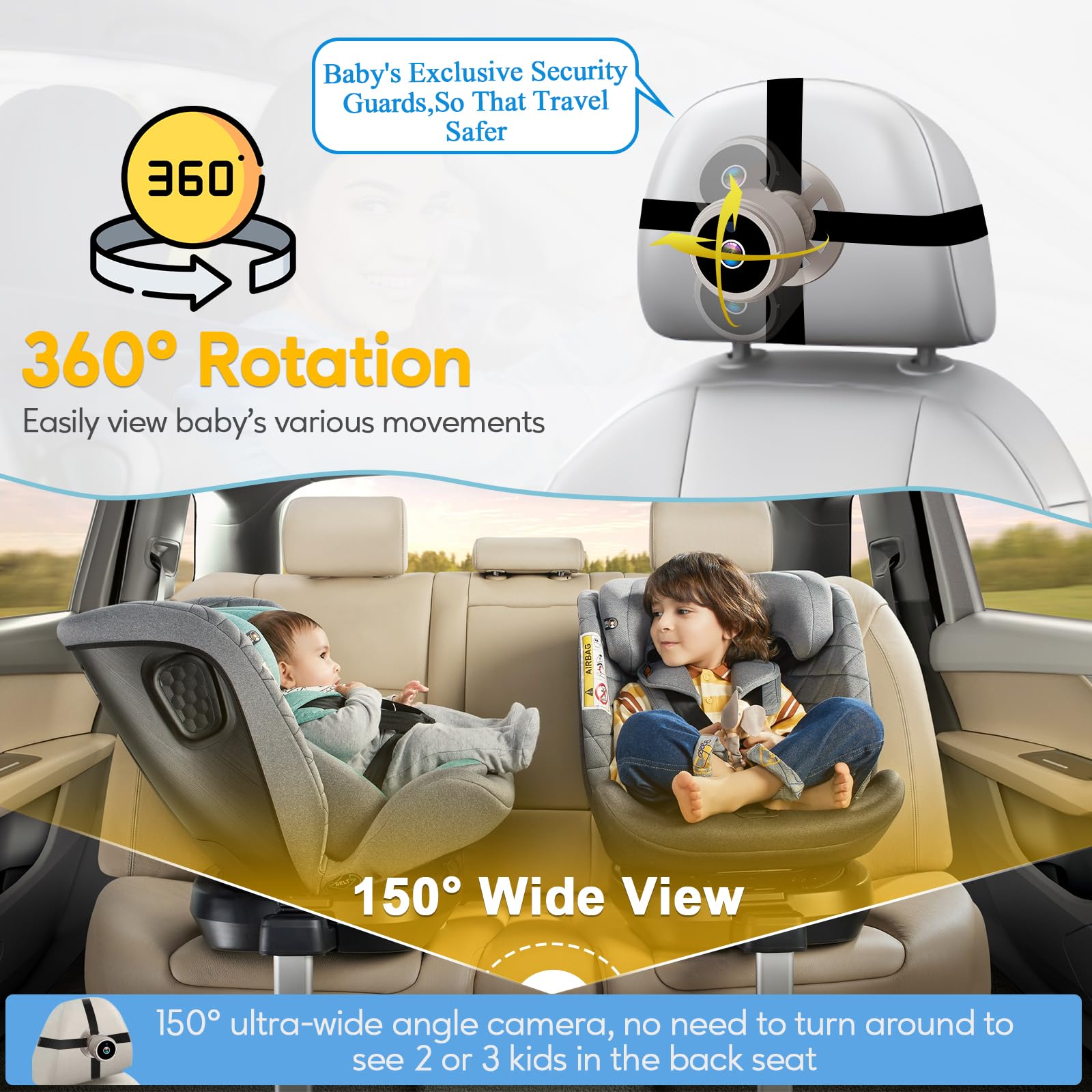 Foto 5 pulgar | Cámara De Coche Para Bebé Leekooluu 1080p Hd Crystal Night Vision - Venta Internacional.