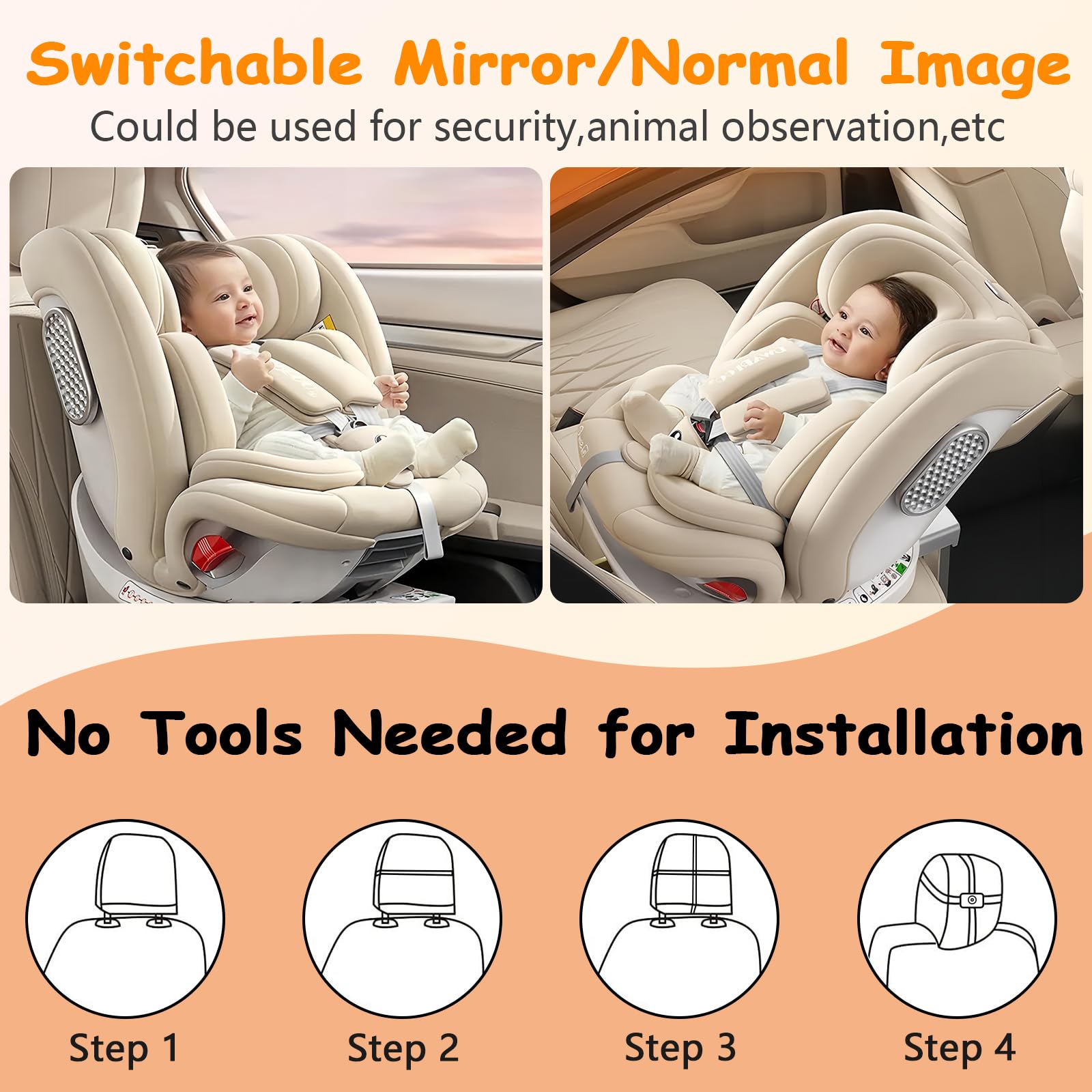 Foto 7 pulgar | Cámara De Coche Para Bebés Yakry 2-kids Con Pantalla Dividida Hd 1080p De 6,9 Pulgadas - Venta Internacional.