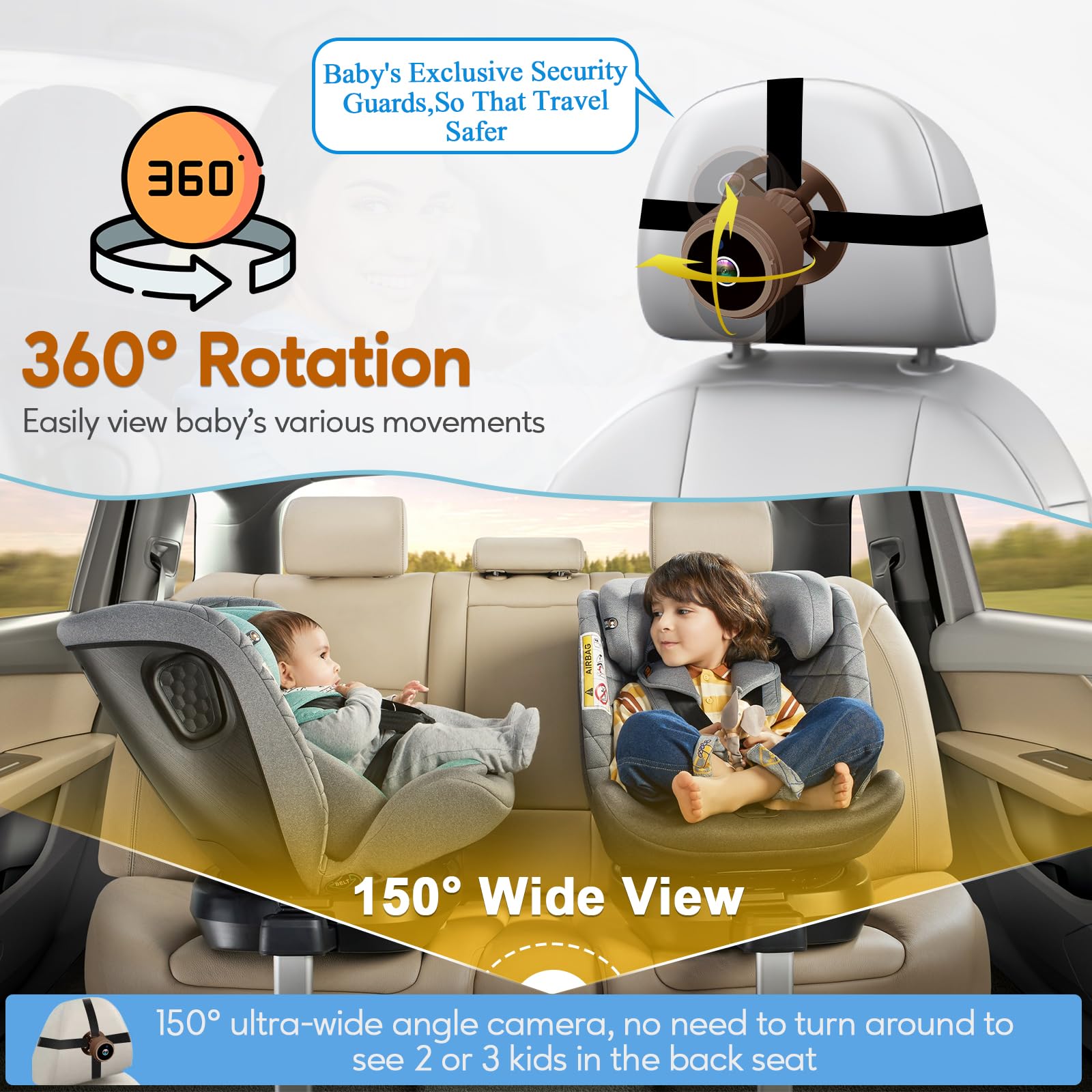 Foto 4 pulgar | Cámara De Coche Para Bebé Leekooluu 1080p Hd Crystal Night Vision - Venta Internacional.