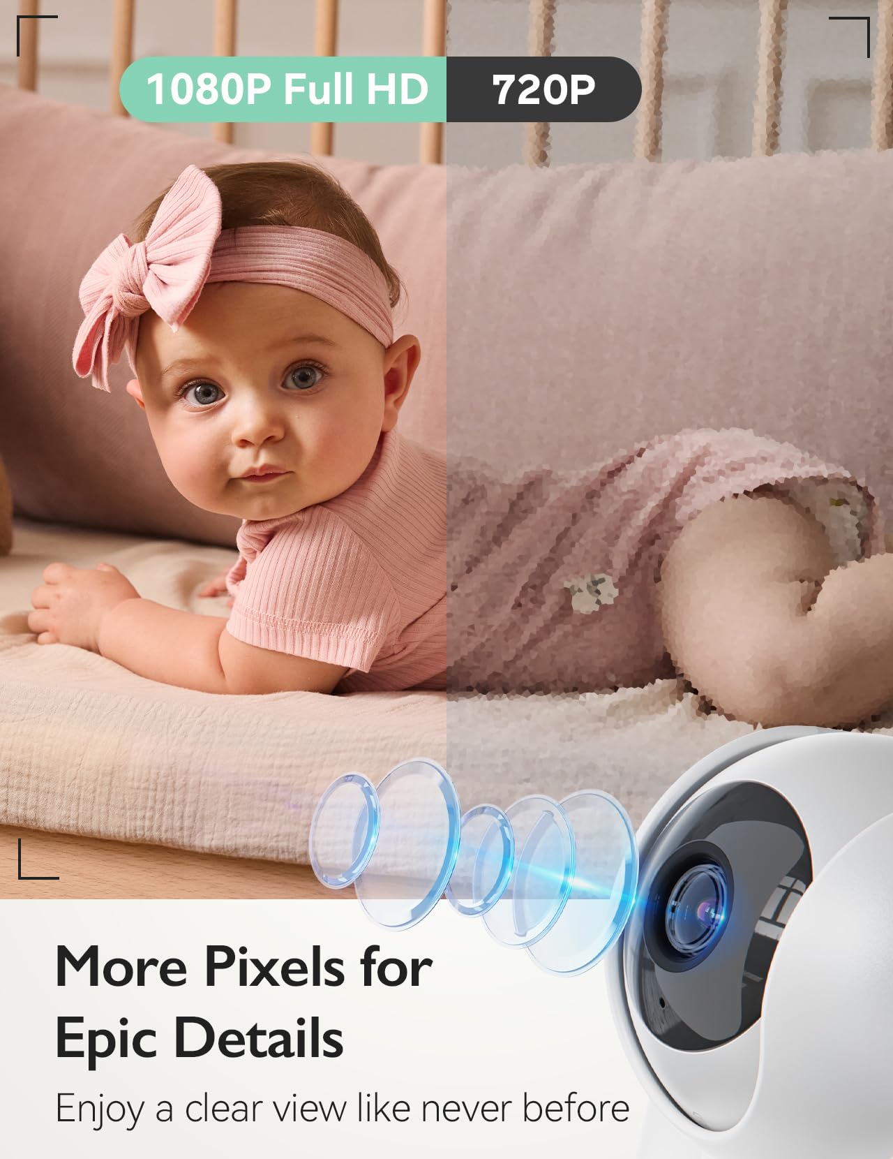 Foto 5 pulgar | Monitor de Vídeo de Bebés Momcozy BM03 1080p Full HD con 2 Cámaras - Venta Internacional