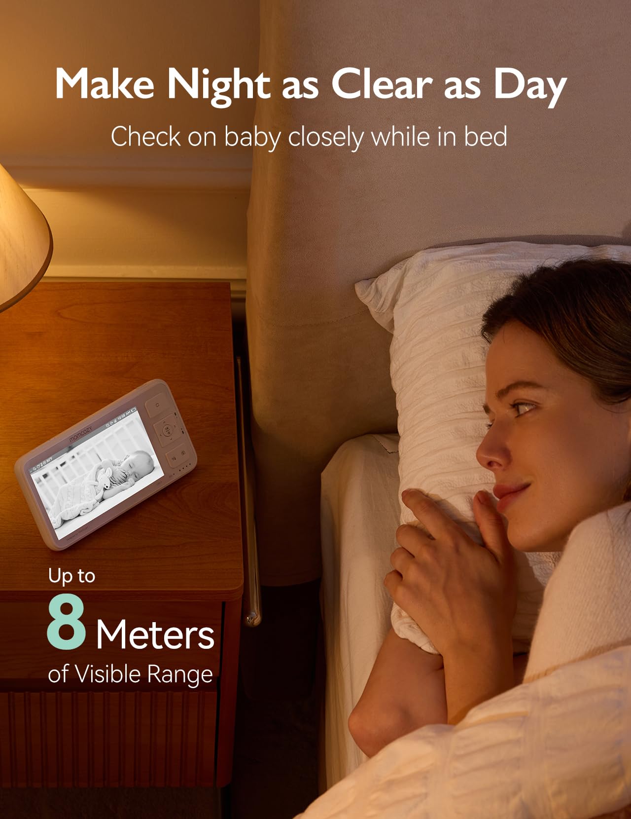Foto 6 | Monitor de Vídeo de Bebés Momcozy BM03 1080p Full HD con 2 Cámaras - Venta Internacional