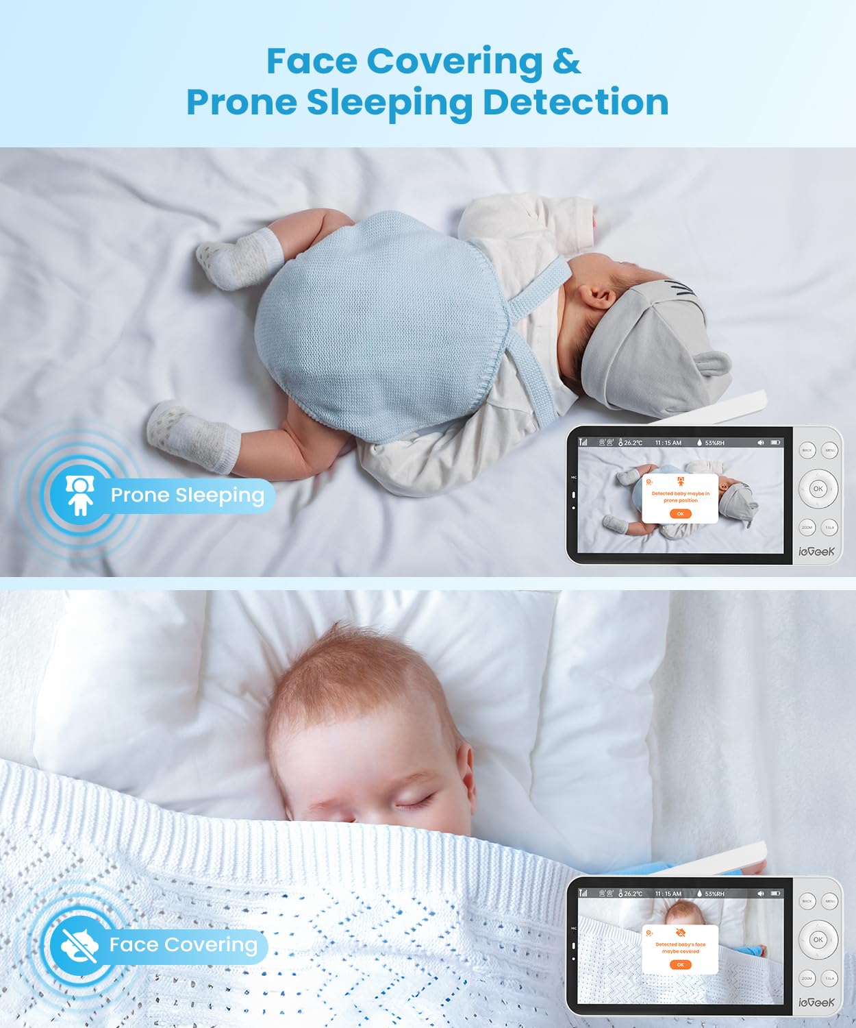 Foto 4 pulgar | Monitor para Bebés ieGeek de 5.5 Pulgadas 2.5K UHD con 2 Cámaras - Venta Internacional