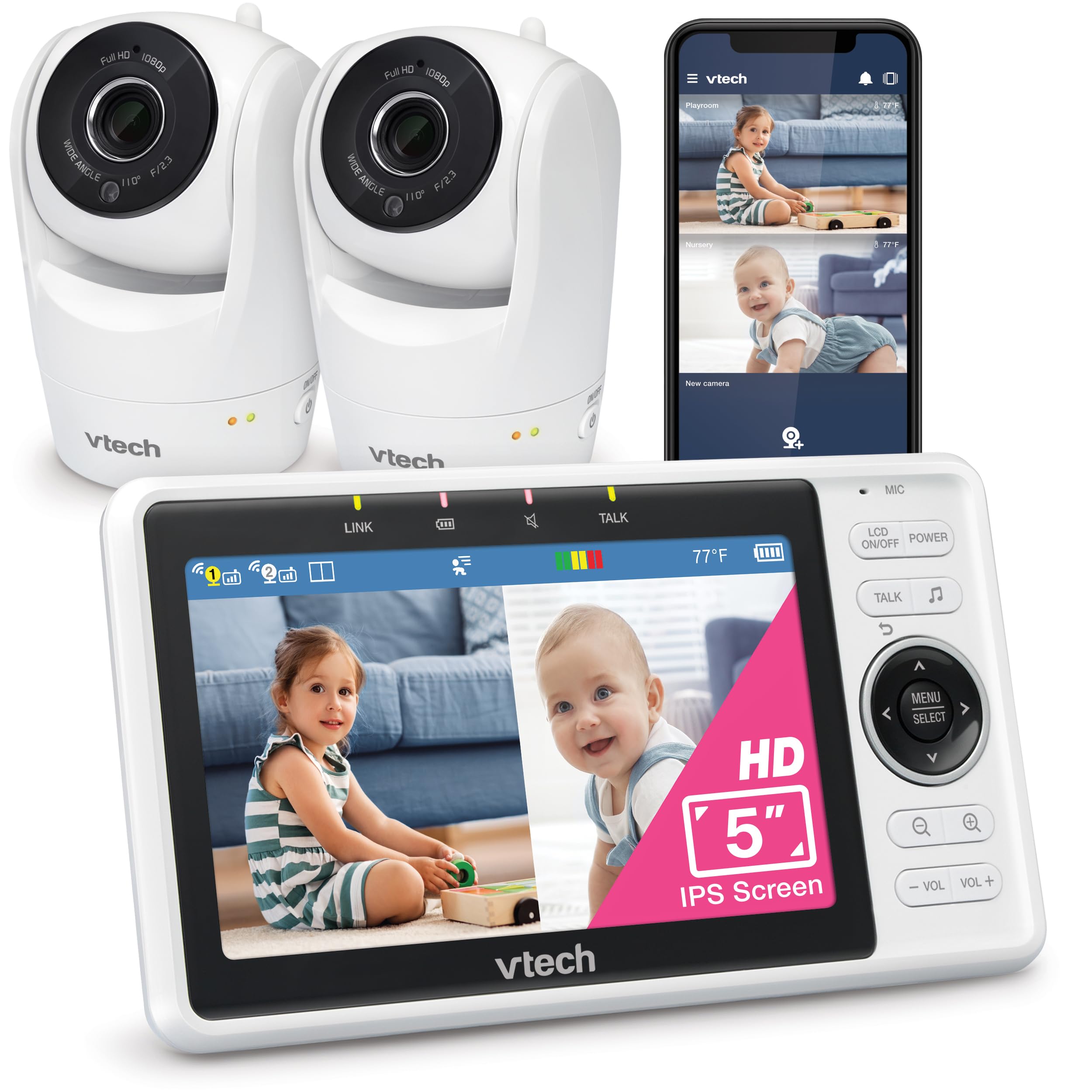 Foto 2 pulgar | Monitor para Bebés Vtech Mejorado con 2 Cámaras Smart Wifi 1080p FHD - Venta Internacional
