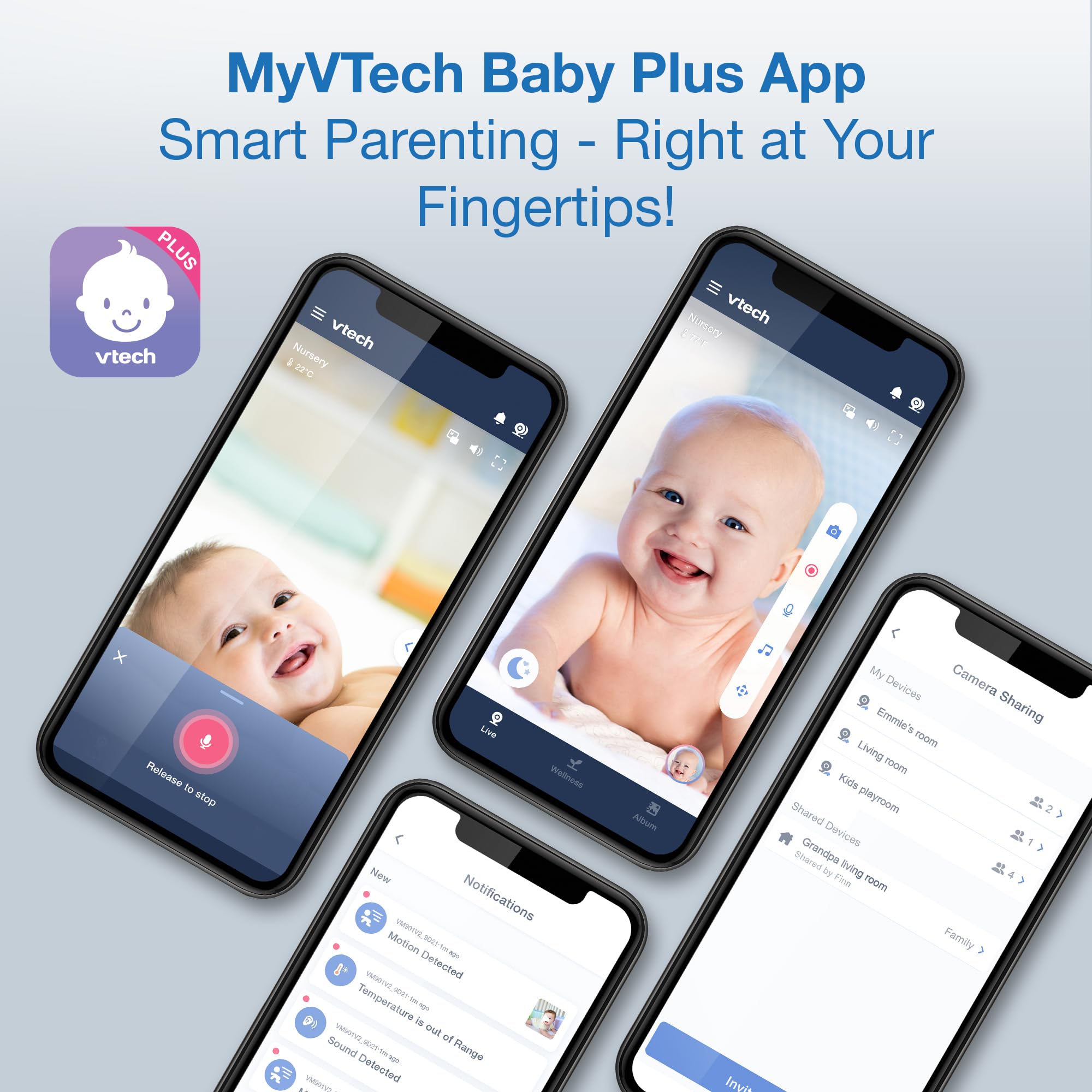 Foto 5 pulgar | Monitor para Bebés Vtech Mejorado con 2 Cámaras Smart Wifi 1080p FHD - Venta Internacional