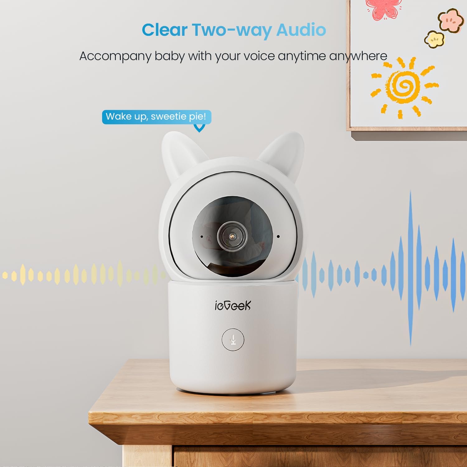 Foto 7 | Monitor De Vídeo Para Bebés Iegeek 1080p Fhd Wifi Con Cámara Y Audio - Venta Internacional.