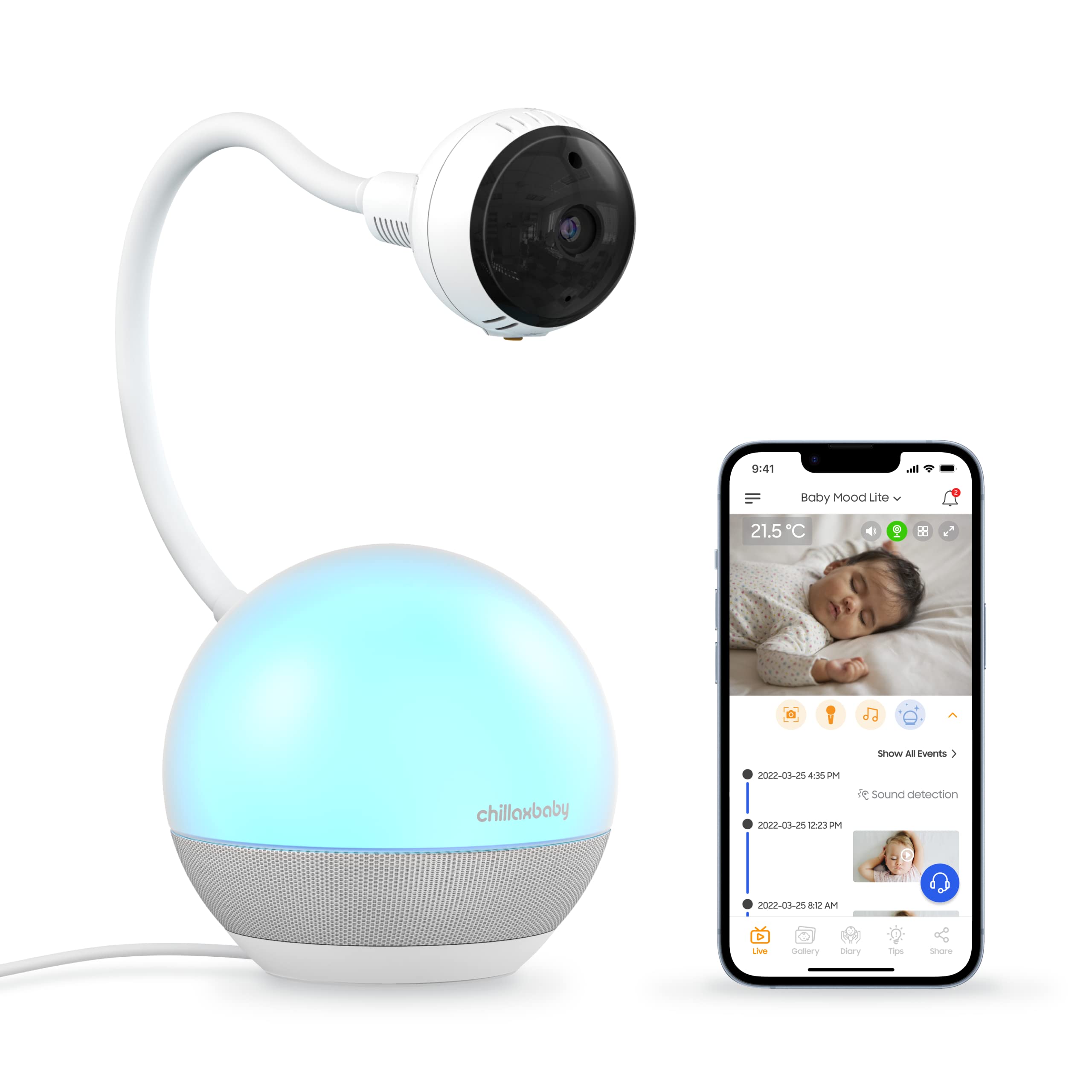 Foto 2 pulgar | Monitor Inteligente Para Bebés Chillax Dm600 Baby Mood Lite Con Luz Nocturna - Venta Internacional.