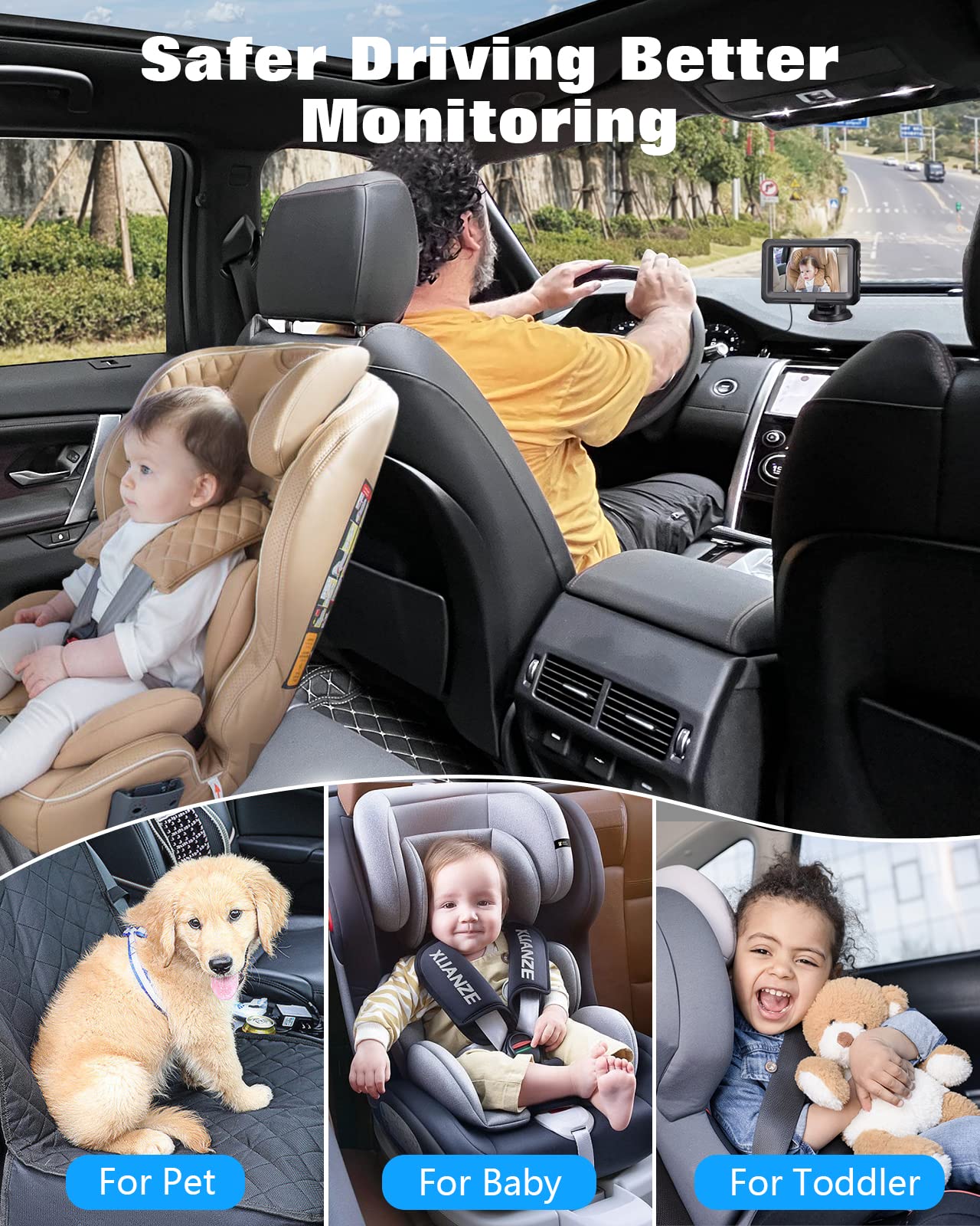 Foto 3 pulgar | Cámara De Coche Para Bebés Zacro 1080p Hd Con Visión Nocturna De 150°, Visión Ancha - Venta Internacional.