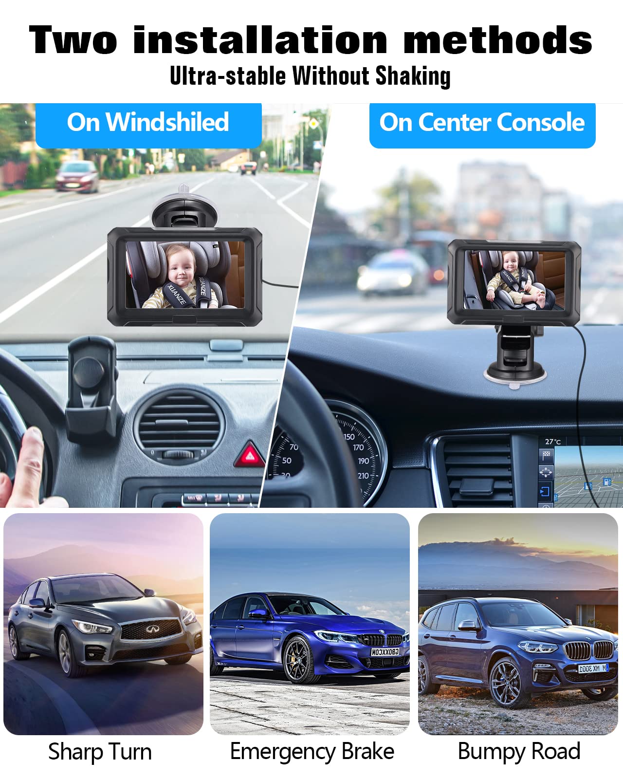 Foto 5 pulgar | Cámara De Coche Para Bebés Zacro 1080p Hd Con Visión Nocturna De 150°, Visión Ancha - Venta Internacional.