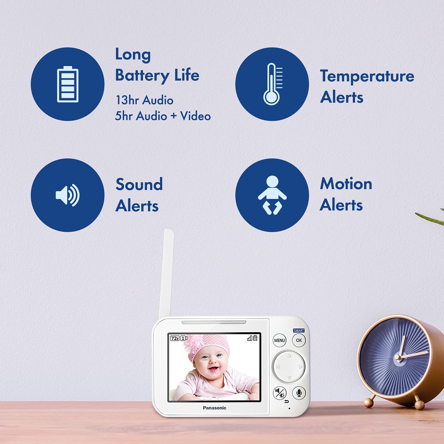 Foto 6 | Monitor Para Bebés Panasonic Kx-hn4101w Con Cámara De Vídeo En Color De 3,5 Pulgadas - Venta Internacional.
