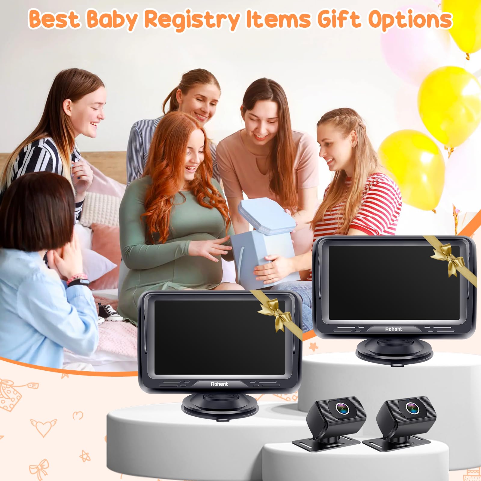 Foto 8 pulgar | Cámara Dual Para Coche De Bebé Rohent N06 Con 2 Monitores 1080p Hd - Venta Internacional.