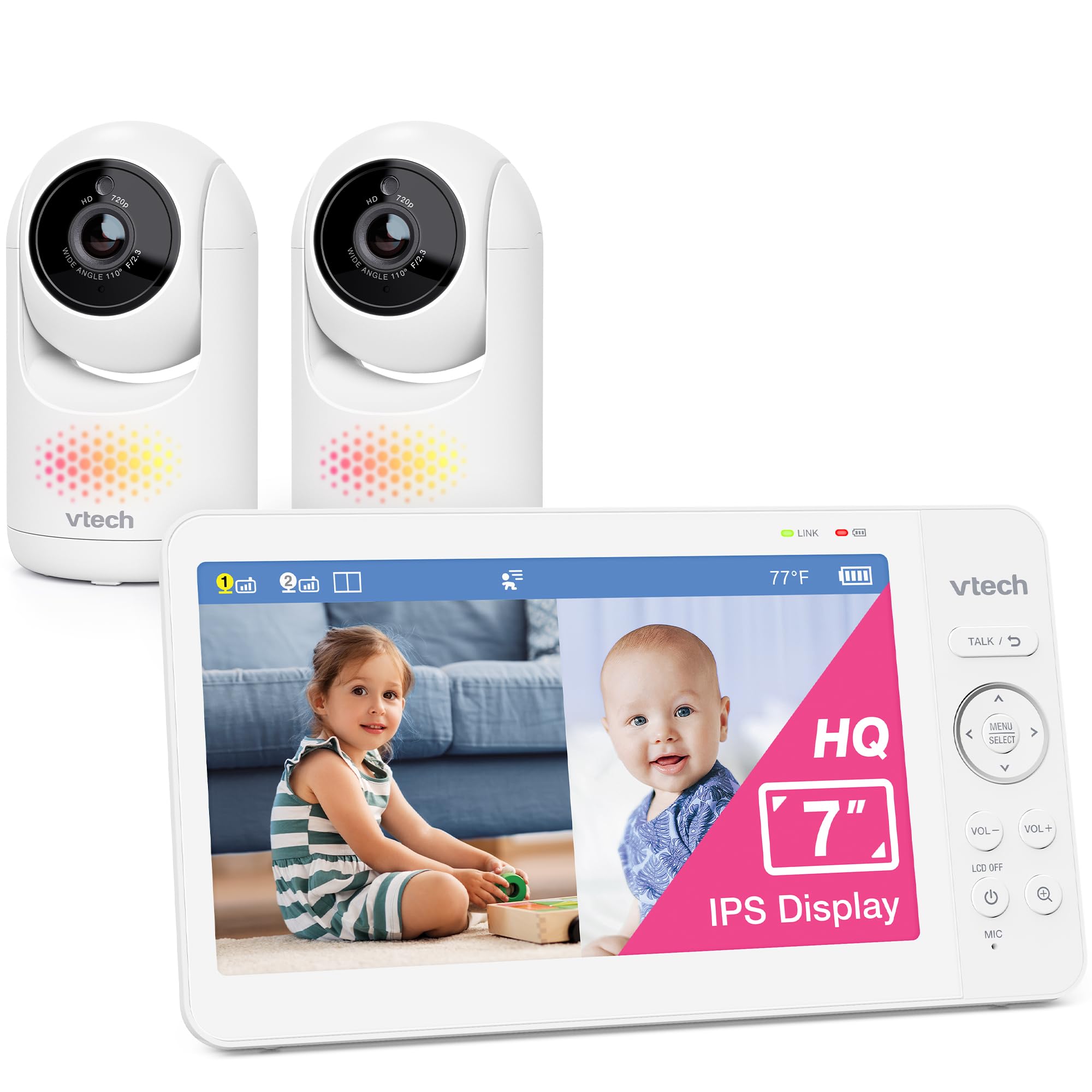 Monitor Para Bebés Vtech Advanced Hq Max Twin 7 Con Pantalla Dividida - Venta Internacional. $4,182