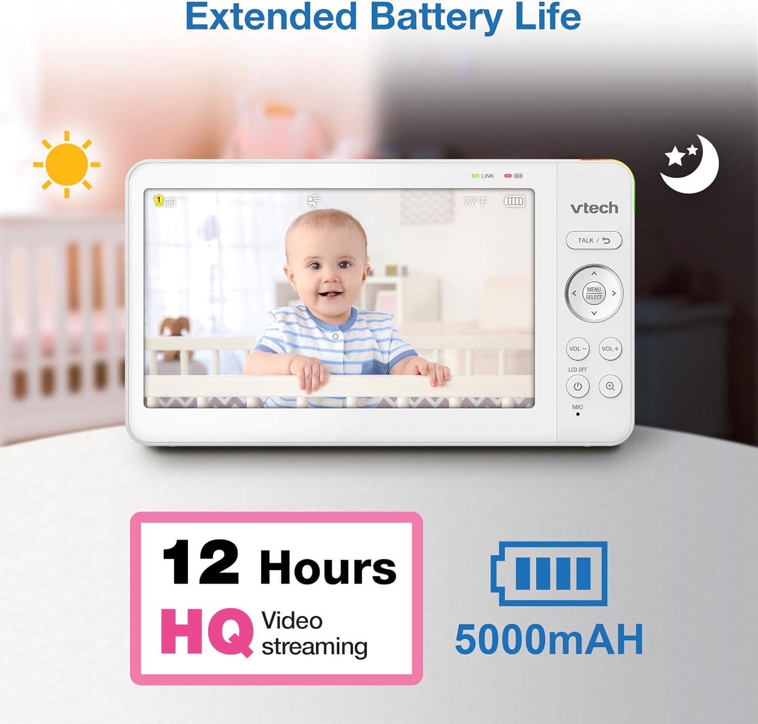 Foto 7 pulgar | Monitor Para Bebés Vtech Advanced Hq Max Twin 7 Con Pantalla Dividida - Venta Internacional.