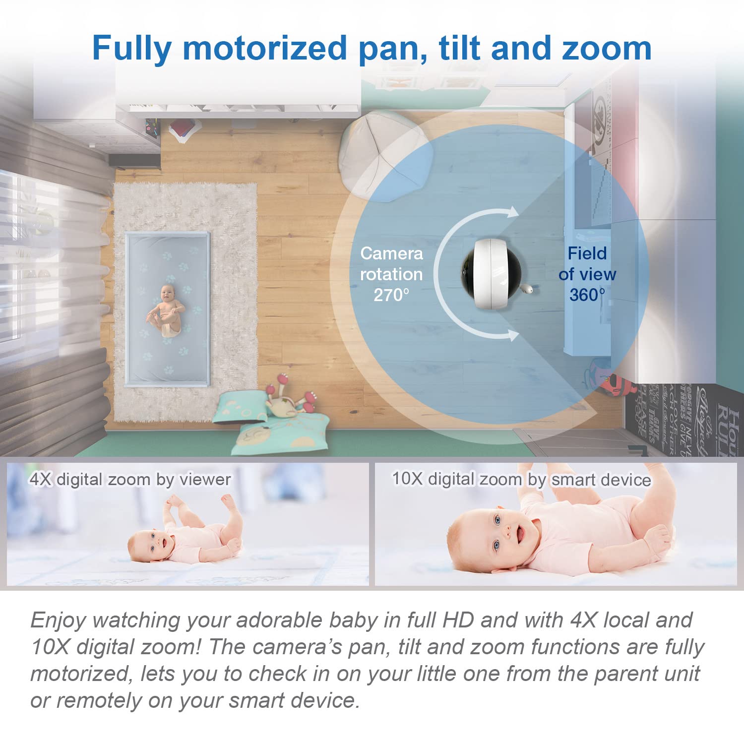 Foto 4 pulgar | Monitor Para Bebés Vtech Rm7764hd 1080p Wifi 360° Pan&tilt 7» Hd - Venta Internacional.