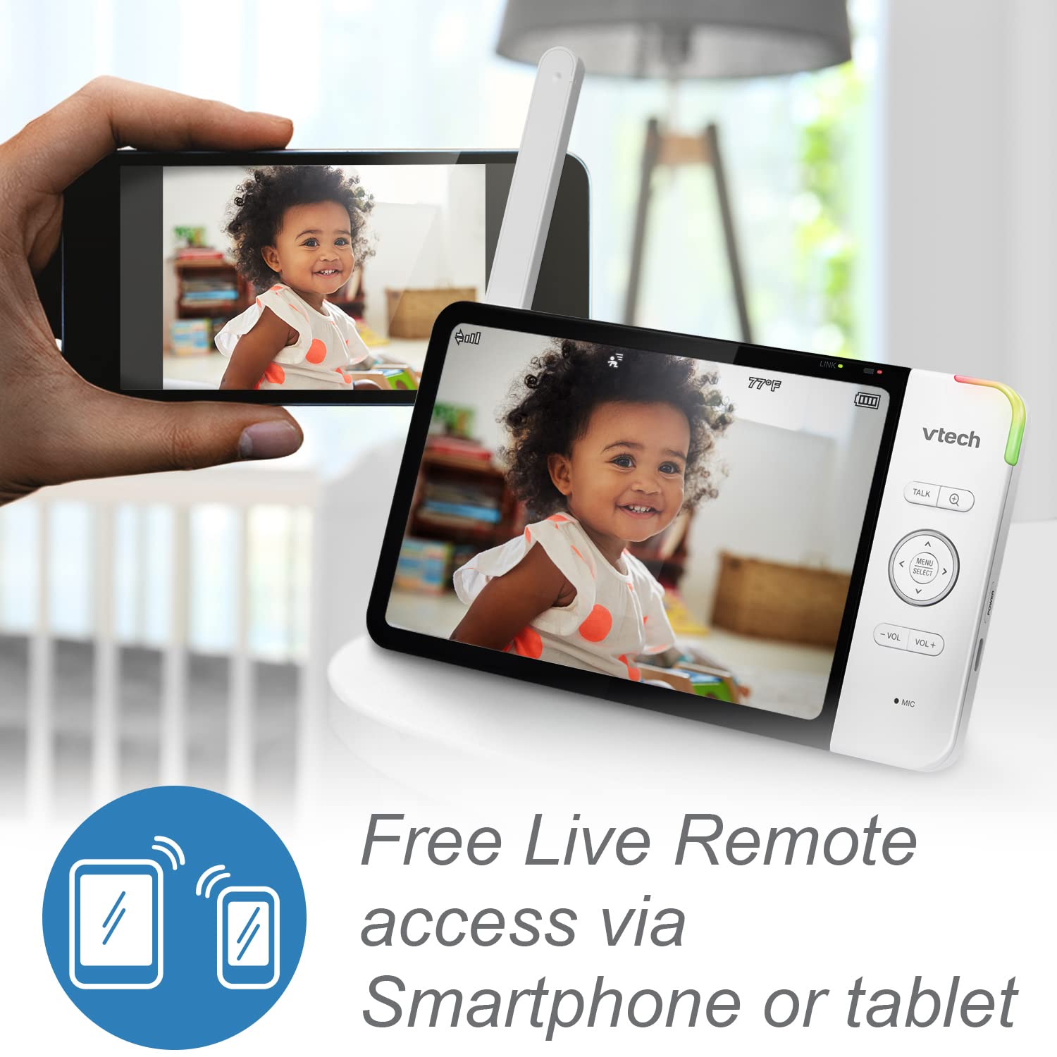 Foto 7 pulgar | Monitor Para Bebés Vtech Rm7764hd 1080p Wifi 360° Pan&tilt 7» Hd - Venta Internacional.