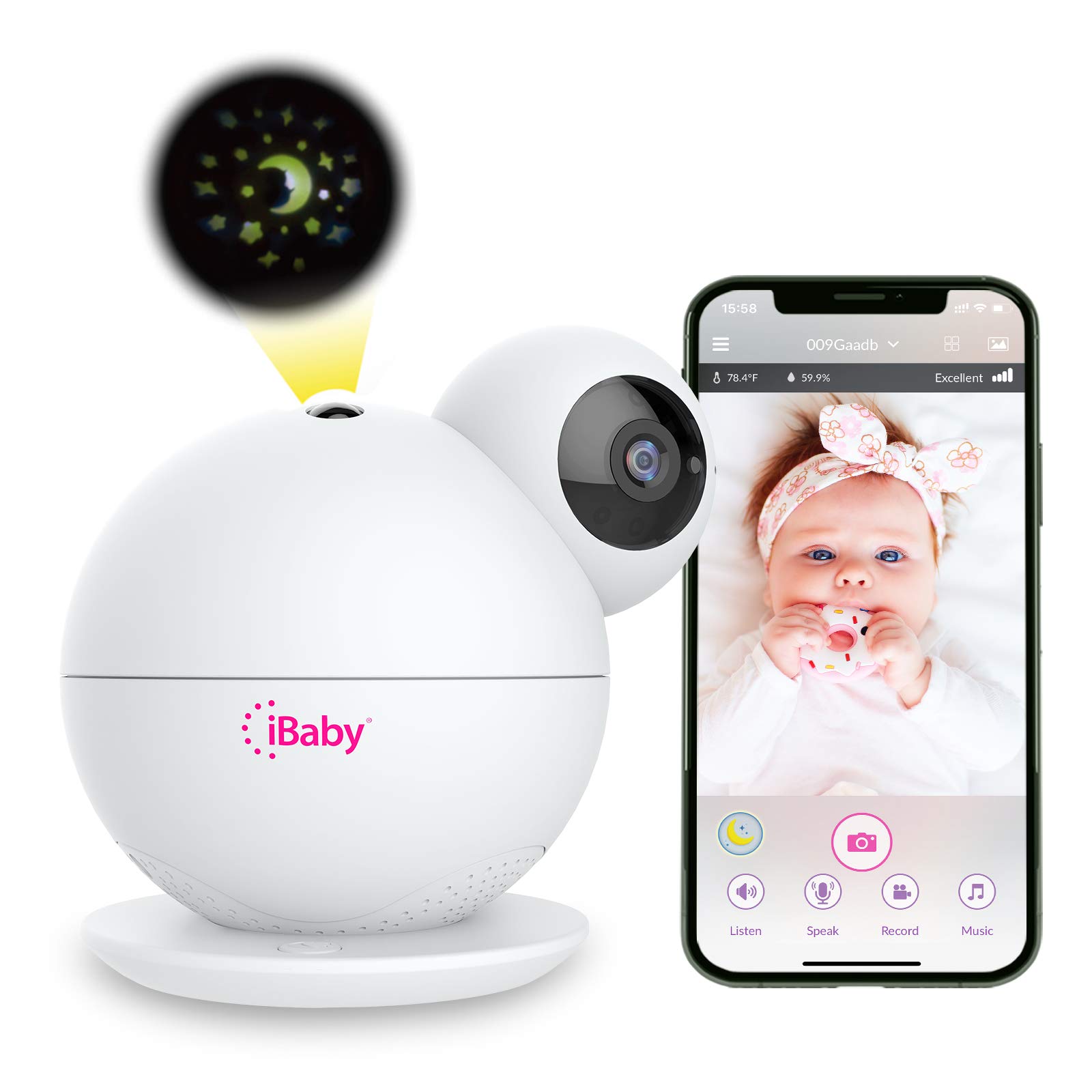 Foto 2 pulgar | Monitor Inteligente Para Bebés Ibaby M8 2k Con Proyector Moonlight - Venta Internacional.
