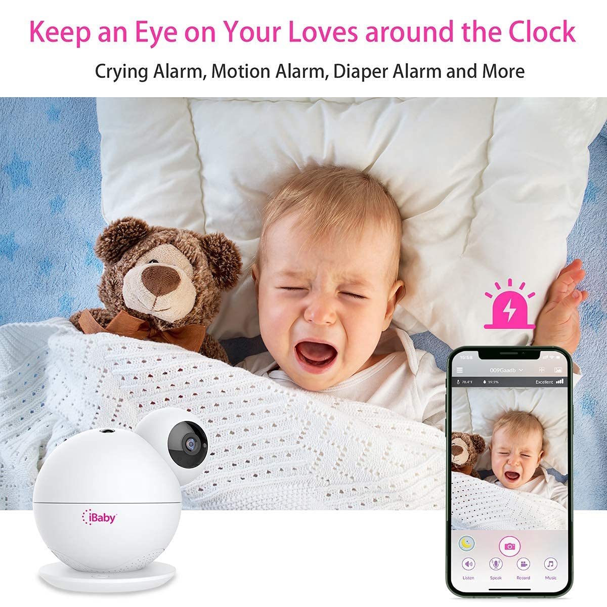 Foto 5 | Monitor Inteligente Para Bebés Ibaby M8 2k Con Proyector Moonlight - Venta Internacional.