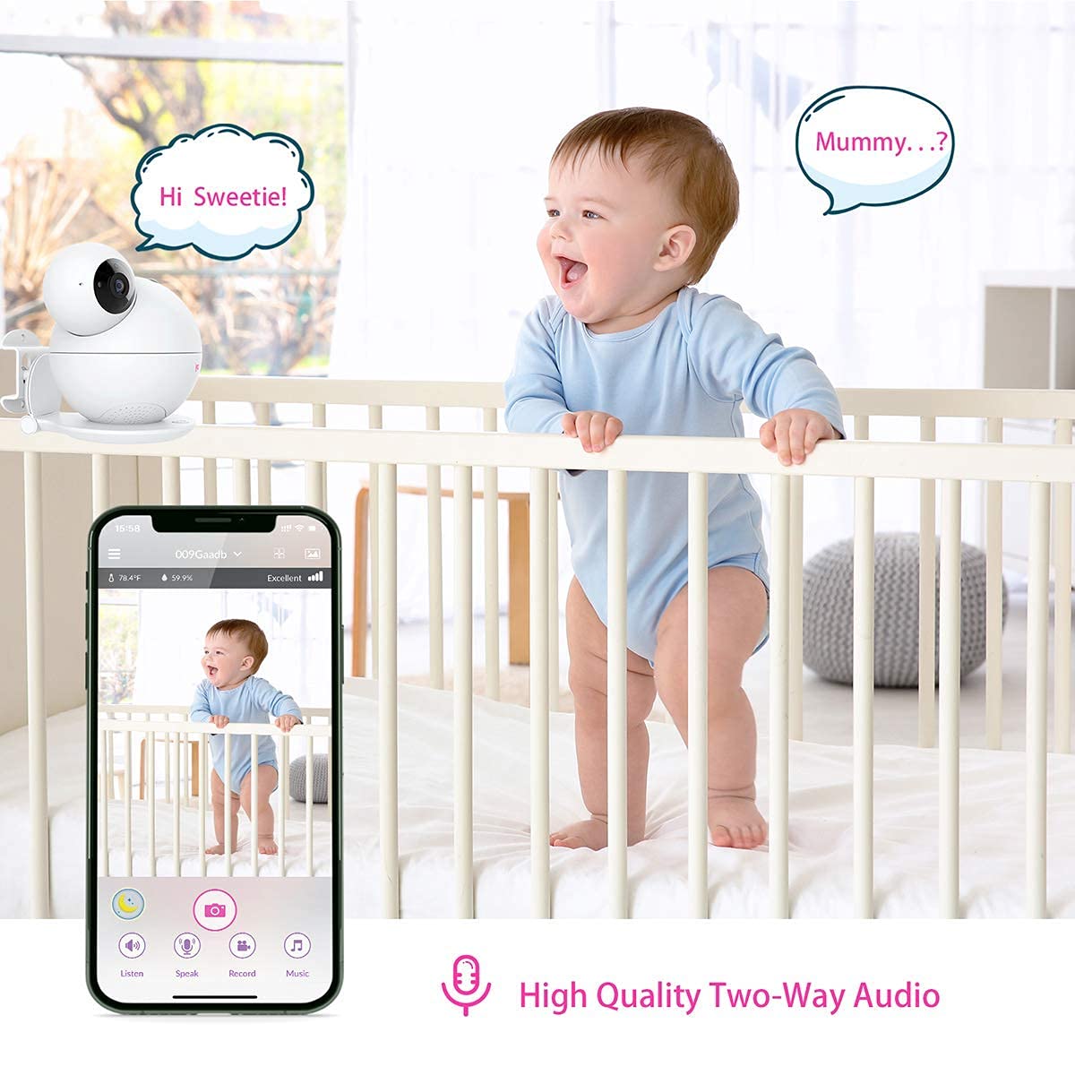 Foto 7 pulgar | Monitor Inteligente Para Bebés Ibaby M8 2k Con Proyector Moonlight - Venta Internacional.