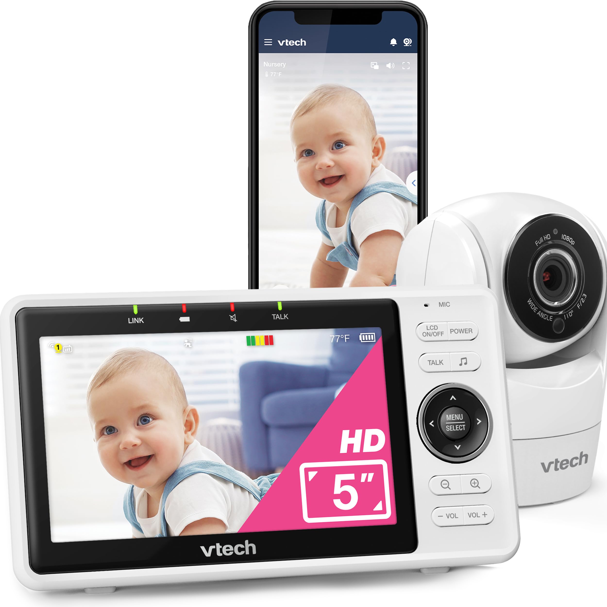 Foto 2 pulgar | Monitor Wifi Inteligente Para Bebés Vtech Vm901 Con Cámara De 1080p Y 5 Pulgadas - Venta Internacional.