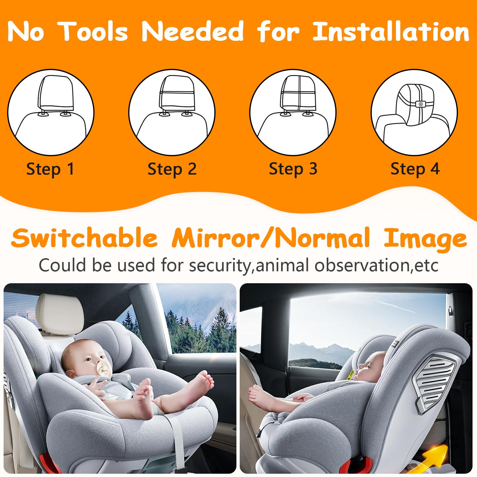 Foto 8 pulgar | Cámara De Coche Para Bebés Yakry Y13 Con Pantalla Ultraancha De 6,9 Pulgadas - Venta Internacional.