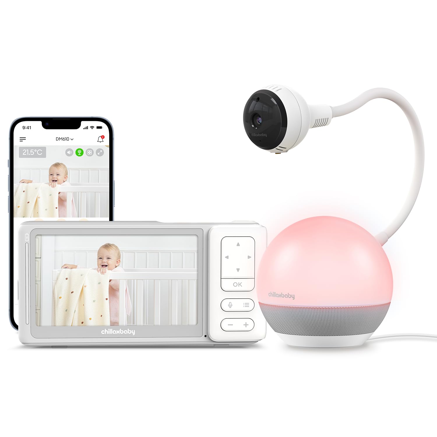 Foto 2 pulgar | Monitor Para Bebés Chillax Baby Mood Plus 1080p Hd Con Entrenador De Sueño - Venta Internacional.