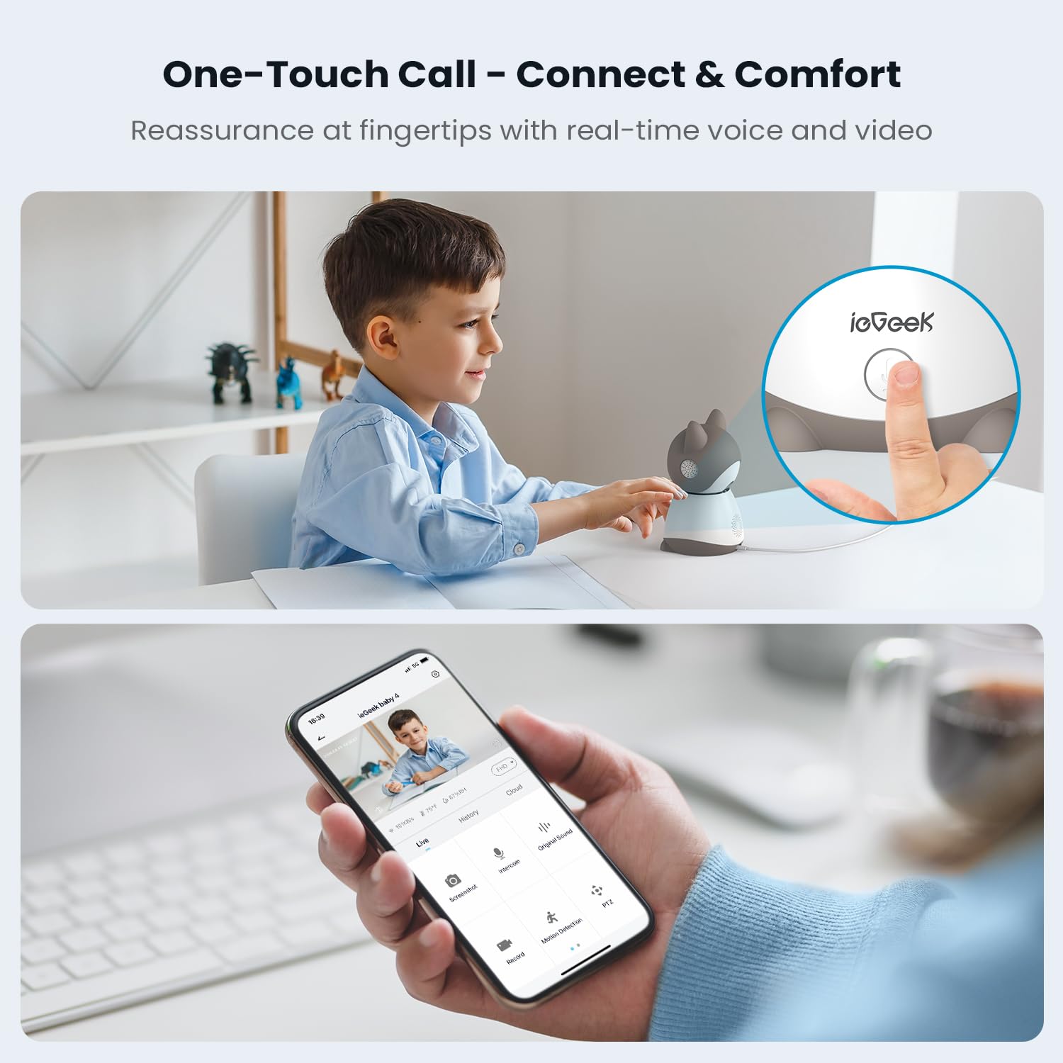 Foto 5 pulgar | Cámara Baby Monitor Iegeek 2k Con Pantalla De Visión Nocturna De 5 Pulgadas - Venta Internacional.