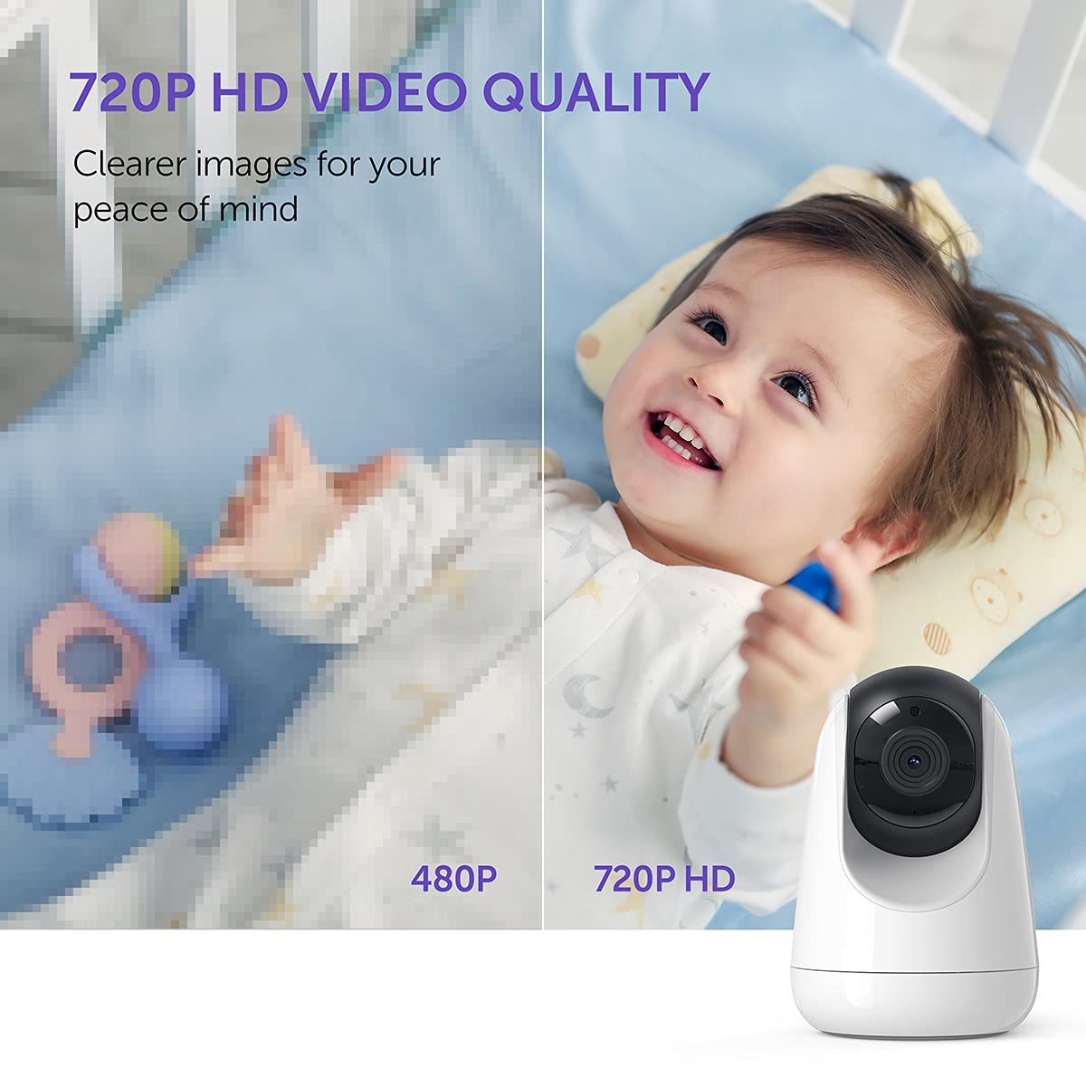 Foto 3 | Monitor De Vídeo Para Bebés Hipp 5 720p Con Cámara De Giro, Inclinación Y Zoom De 900 Pies - Venta Internacional.