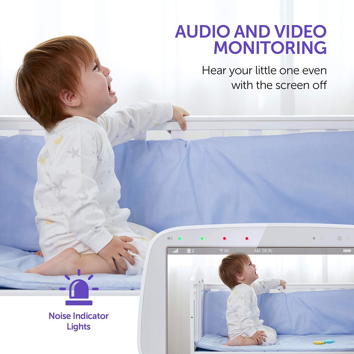 Foto 5 | Monitor De Vídeo Para Bebés Hipp 5 720p Con Cámara De Giro, Inclinación Y Zoom De 900 Pies - Venta Internacional.