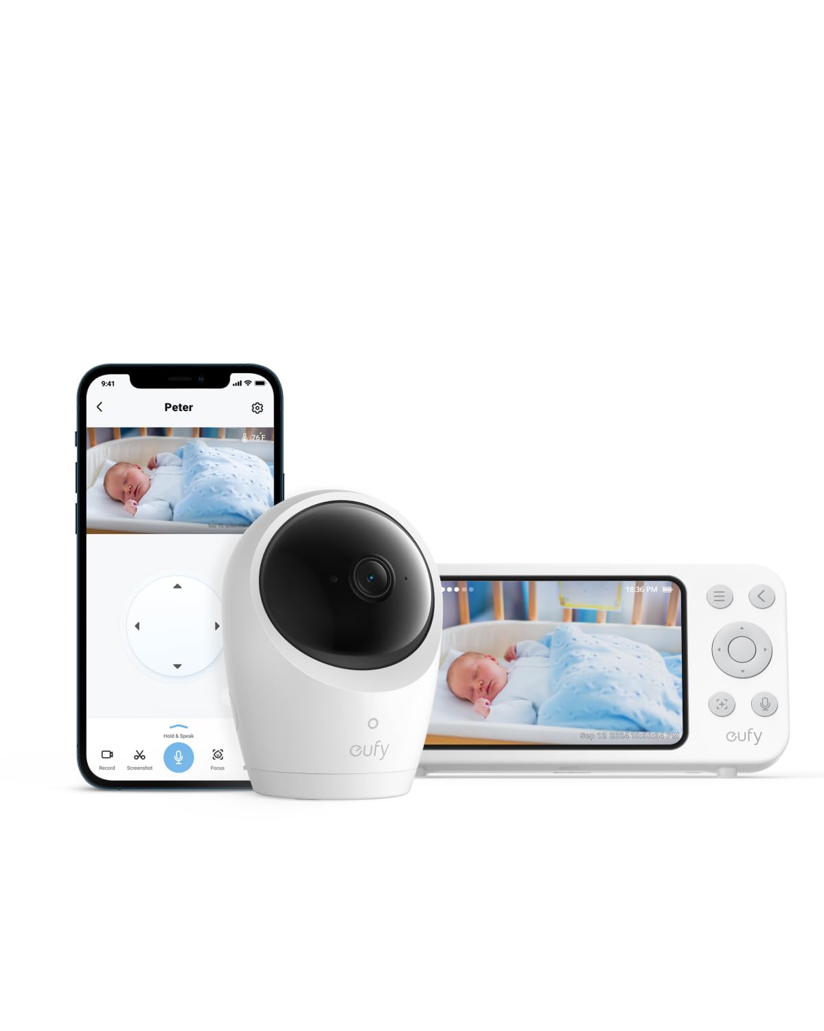 Foto 2 pulgar | Monitor Para Bebés Eufy E20 2k Hd, Pantalla Wifi De 5 Pulgadas Y 720p - Venta Internacional.