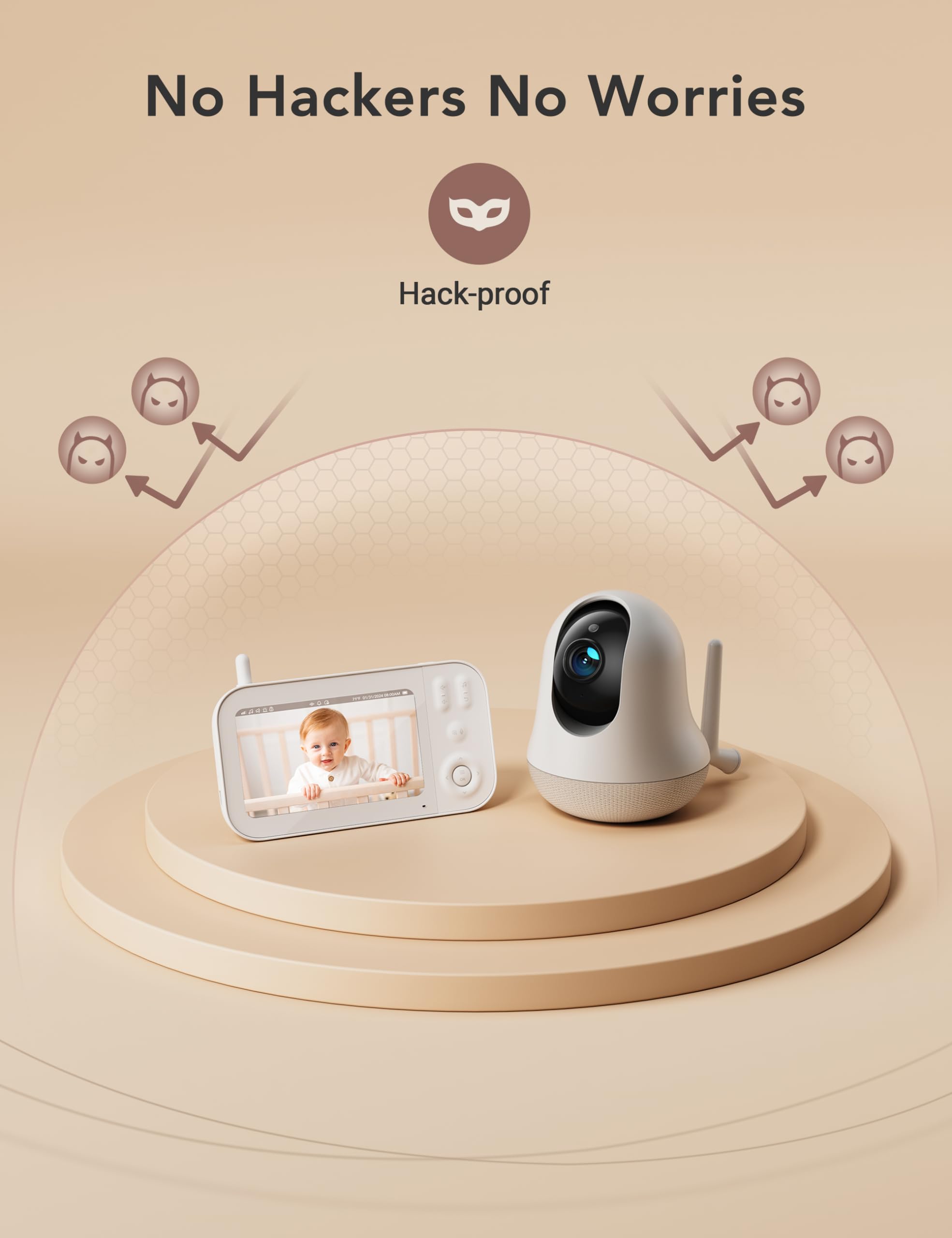 Foto 4 pulgar | Monitor Para Bebés Nooie Con Cámara 720p Hd Y Pantalla De 5 Pulgadas - Venta Internacional.