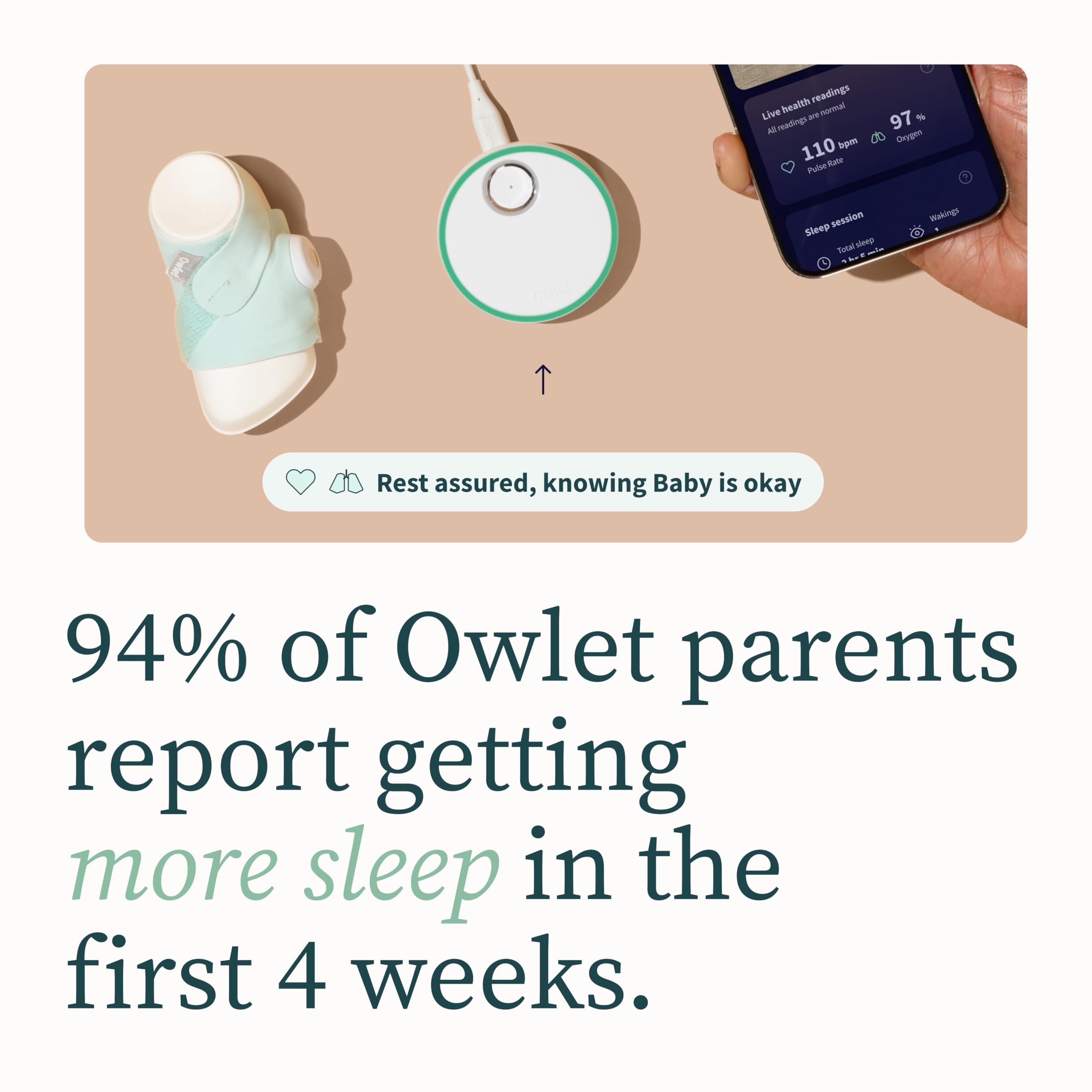 Foto 5 | Monitor Inteligente Para Bebés Owlet Dream Sock Aprobado Por La Fda - Venta Internacional.