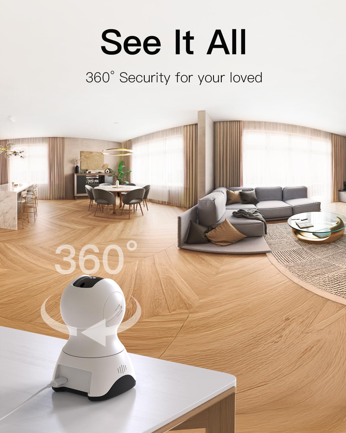 Foto 3 pulgar | Cámara Interior Vimtag Con Resolución 2.5k  Visión De 360°  Wifi De 5 Ghz/2 4 Ghz - Venta Internacional.
