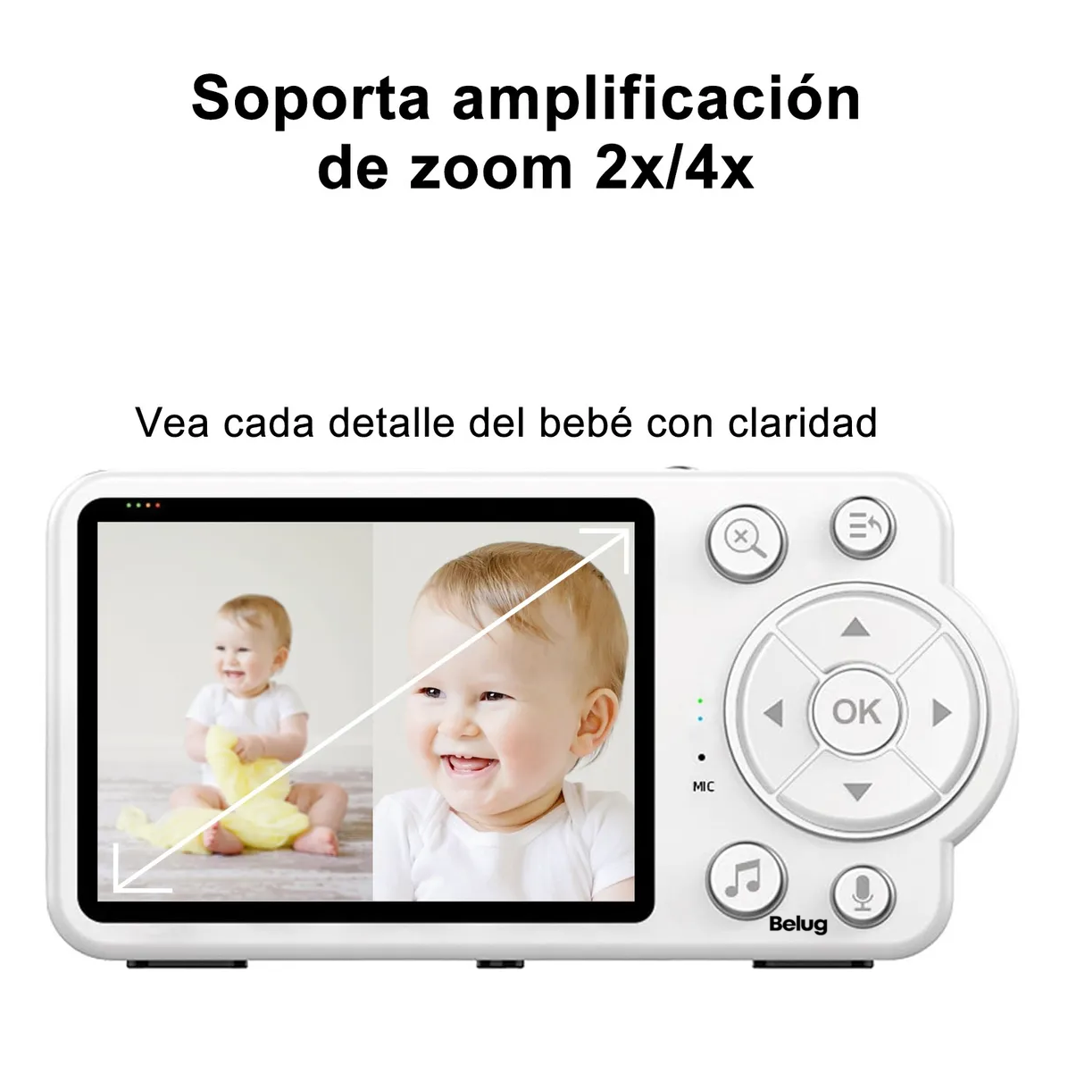 Foto 4 pulgar | Monitor Para Bebe Seguridad De Visión Nocturna Con Audio 2 Pzs Blanco