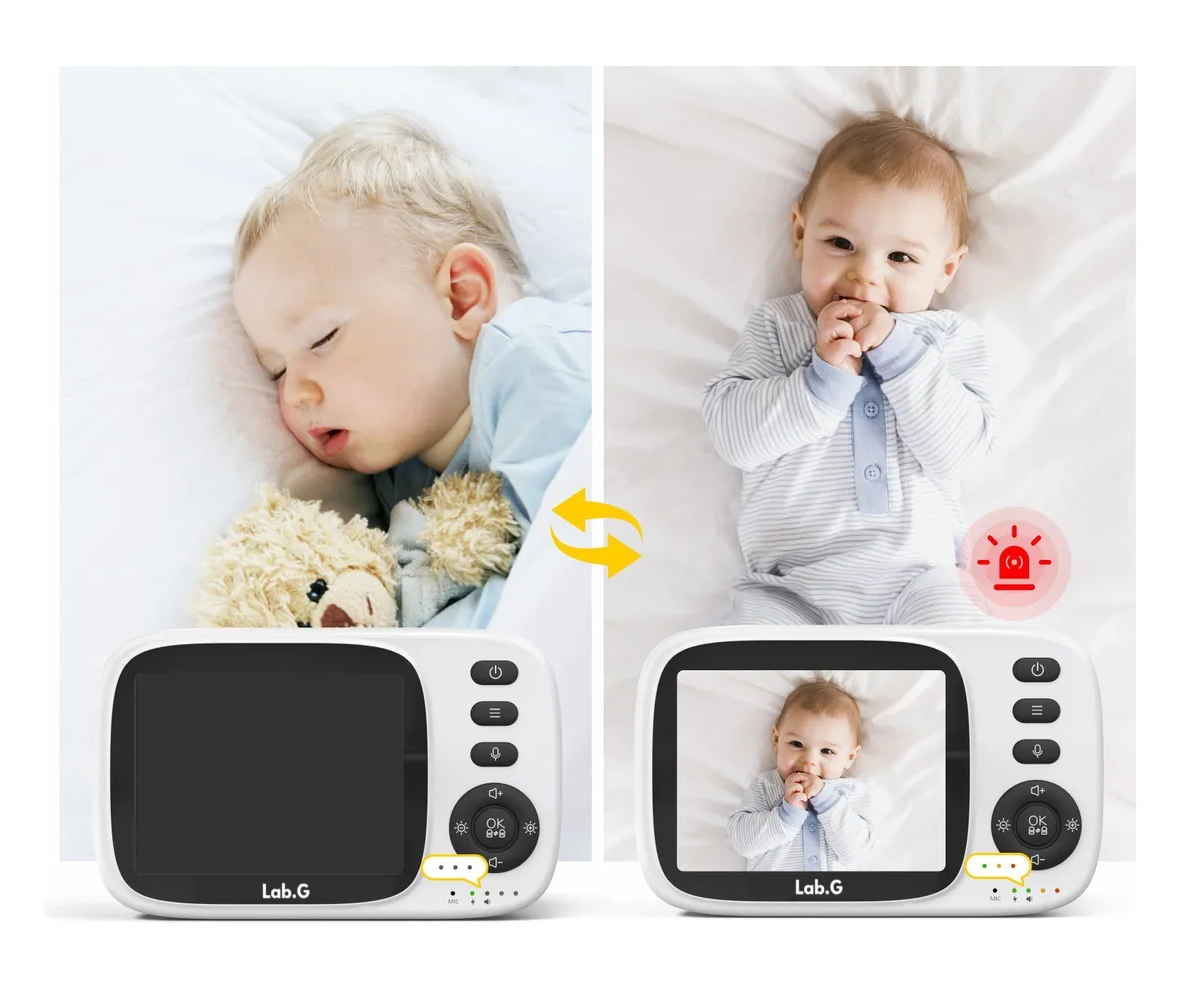 Foto 5 pulgar | Monitor Para Bebe Inalámbrico Cámara Seguridad Blanco Detalles Negro