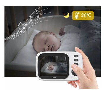 Foto 2 | Monitor Para Bebe Inalámbrico Cámara Seguridad Blanco Detalles Negro