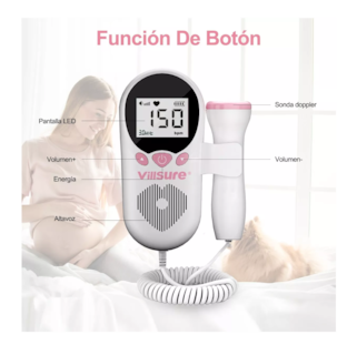 Foto 2 | Monito de Frecuencia Cardíaca Fetal Portátil Blanco