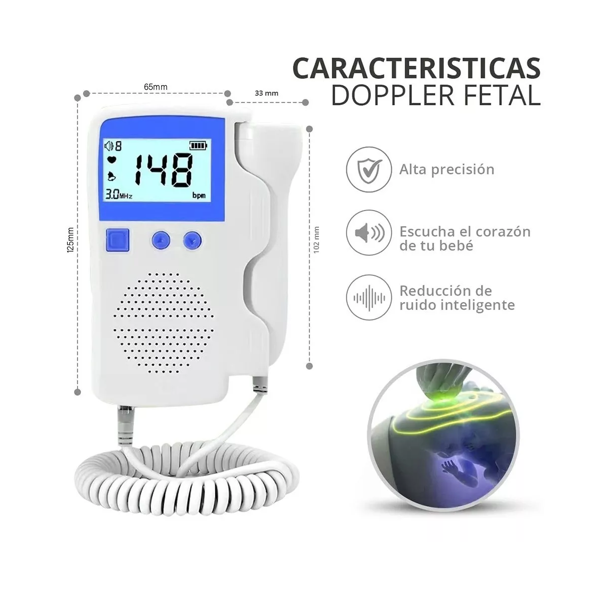 Foto 4 pulgar | Detector de Frecuencia Cardíaca Portátil Eo Safe Imports Esi-10070 Blanco