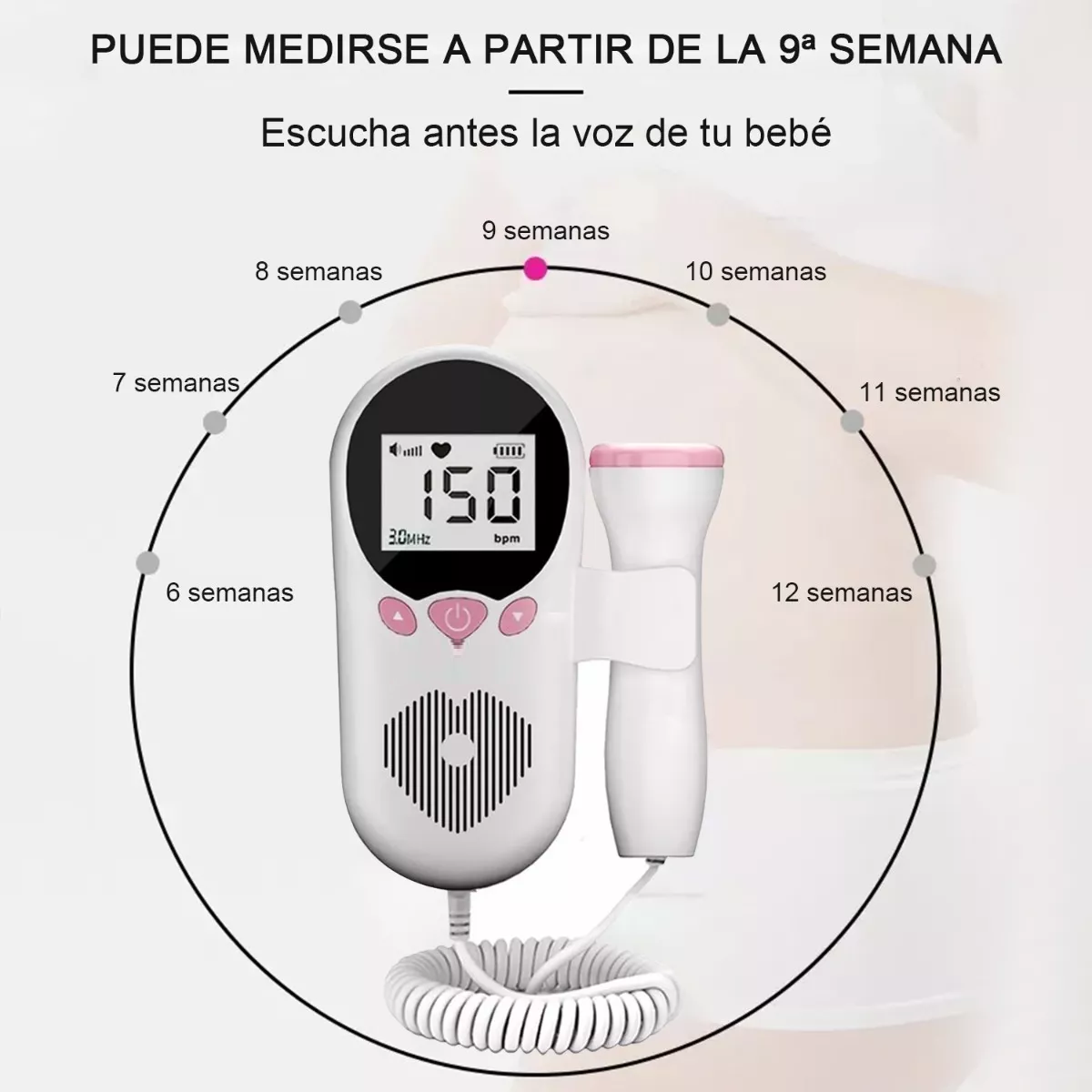 Foto 3 pulgar | Doppler de Frecuencia Cardíaca Fetal Eo Safe Imports Esi-10066 Blanco