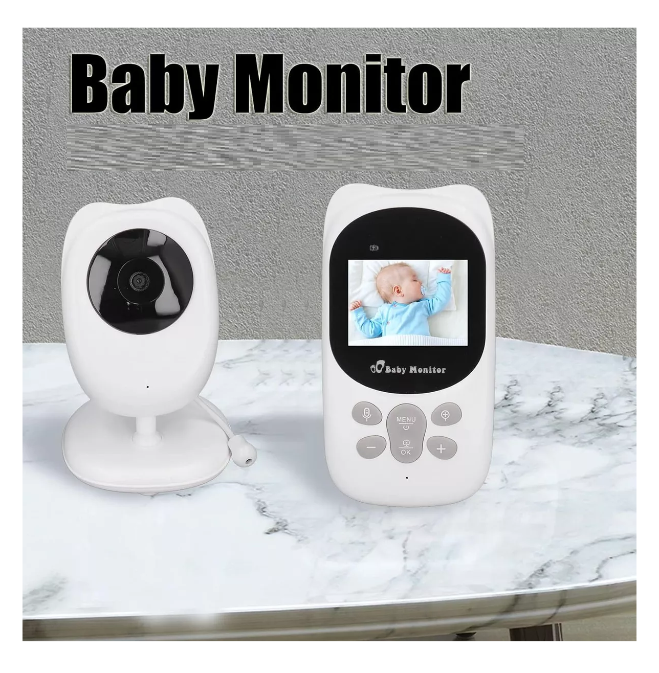 Foto 3 pulgar | Monitor Para Bebés Inalámbrico De 2.4 Ghz Con Visión Nocturna Blanco Con Negro