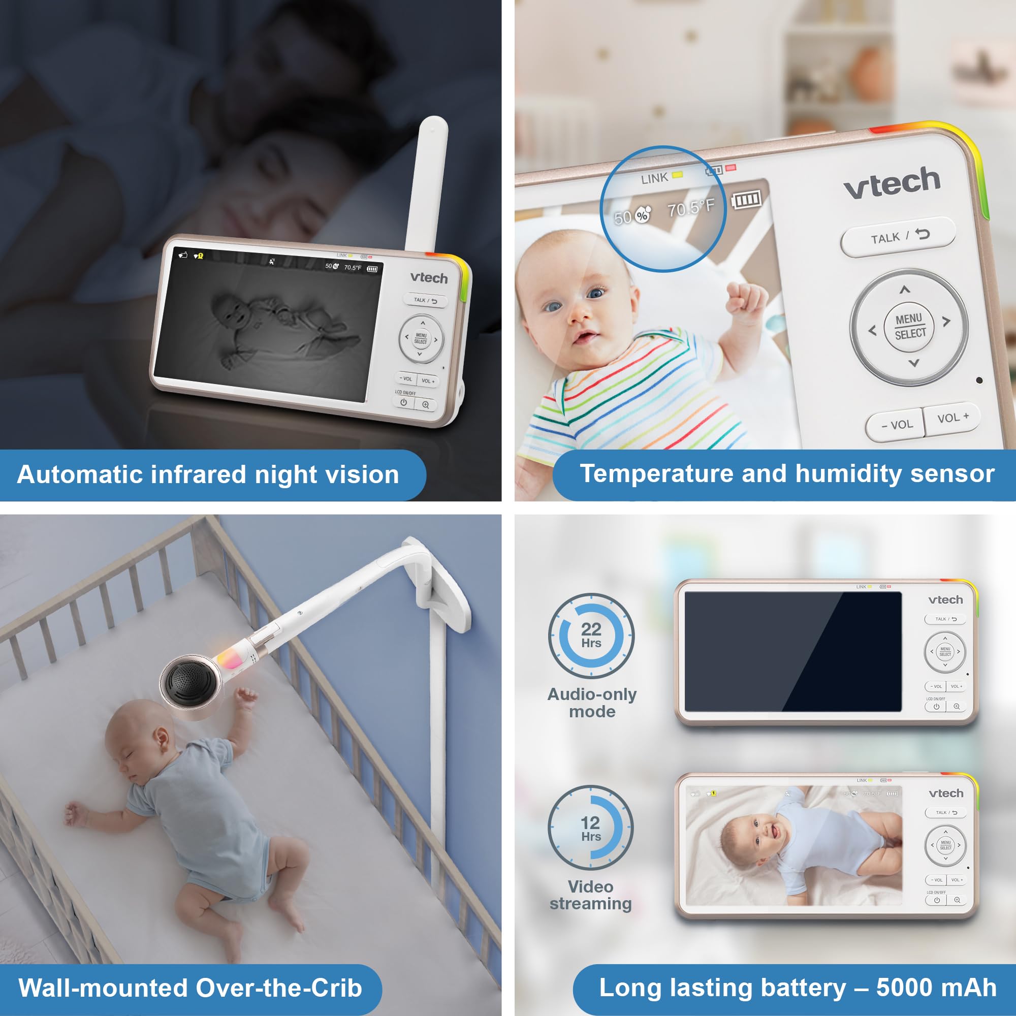 Foto 5 | Monitor Para Bebés Vtech Vc2105 V-care 1080p Fhd Con Wifi Y Lcd 5 - Venta Internacional.