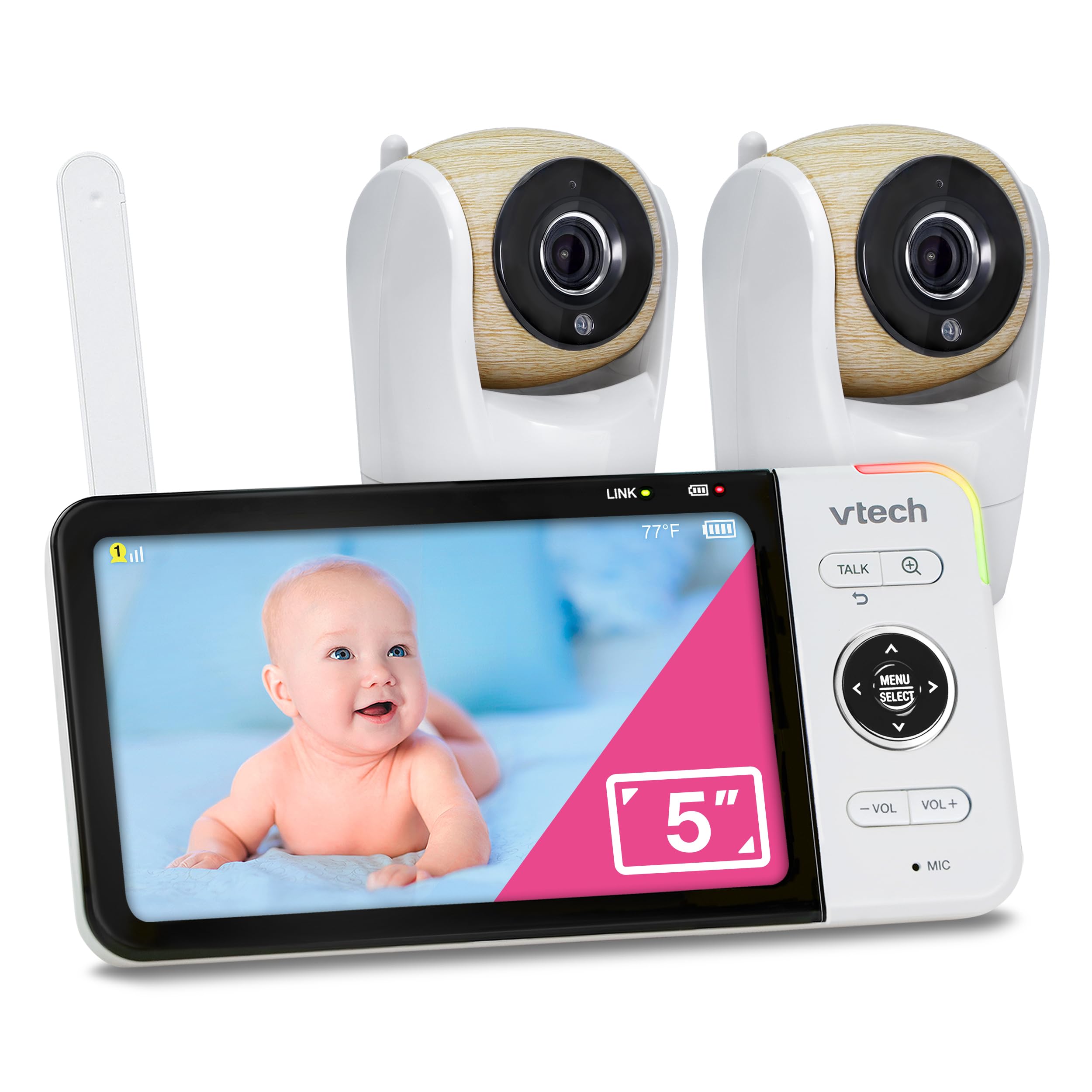 Monitor Para Bebés Vtech Vm928-2hd De 5» 720p Hd Con 2 Cámaras De 1000 Pies - Venta Internacional.