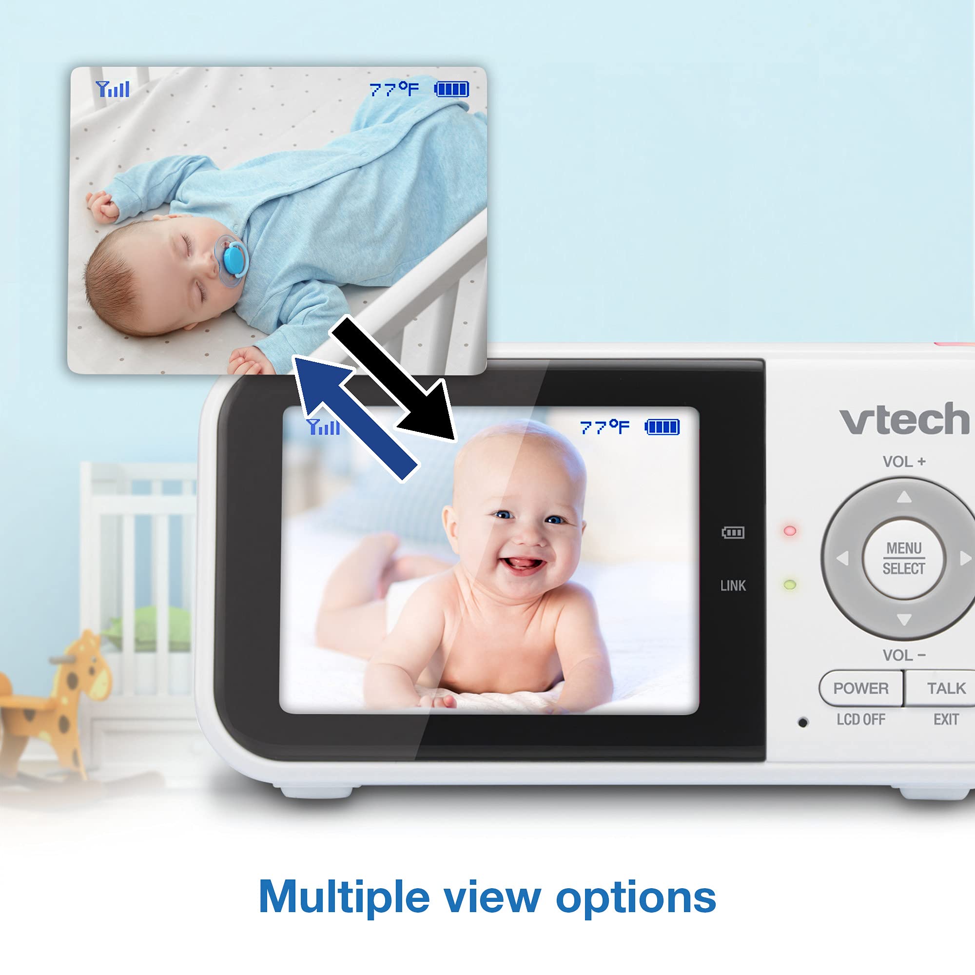 Foto 8 pulgar | Monitor de Vídeo para Bebé Vtech Vm819-2 con Batería de 19 Horas y 2 Cámaras - Venta Internacional
