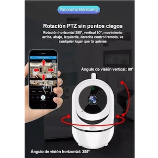 Foto 3 | Language Monitor Para Bebe Cámara De Seguridad Y Vigilancia Wifi Eo Safe Imports Esi-10067-1 Blanco