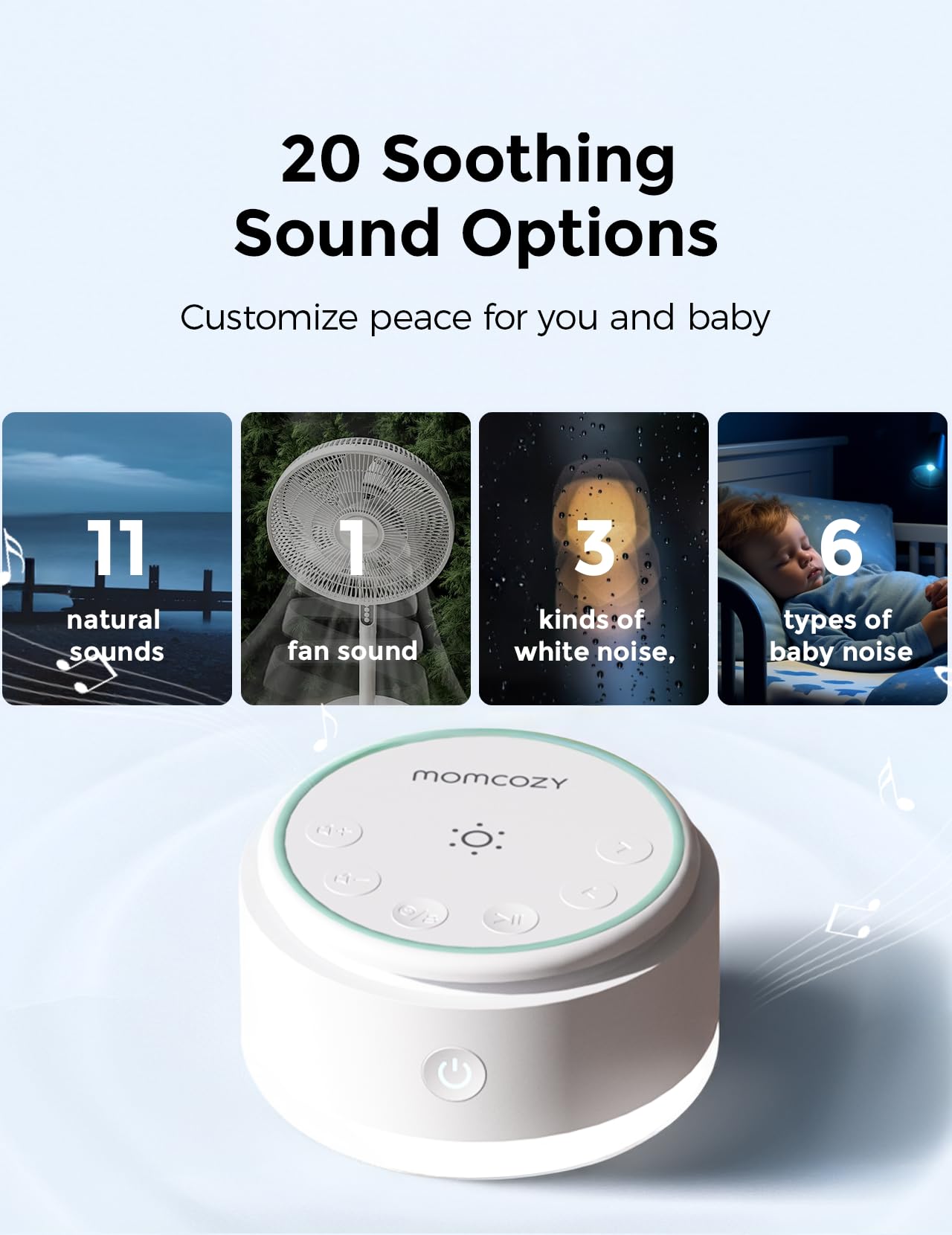 Foto 3 | Máquina de Sonido White Noise Machine Momcozy para Bebé - Venta Internacional